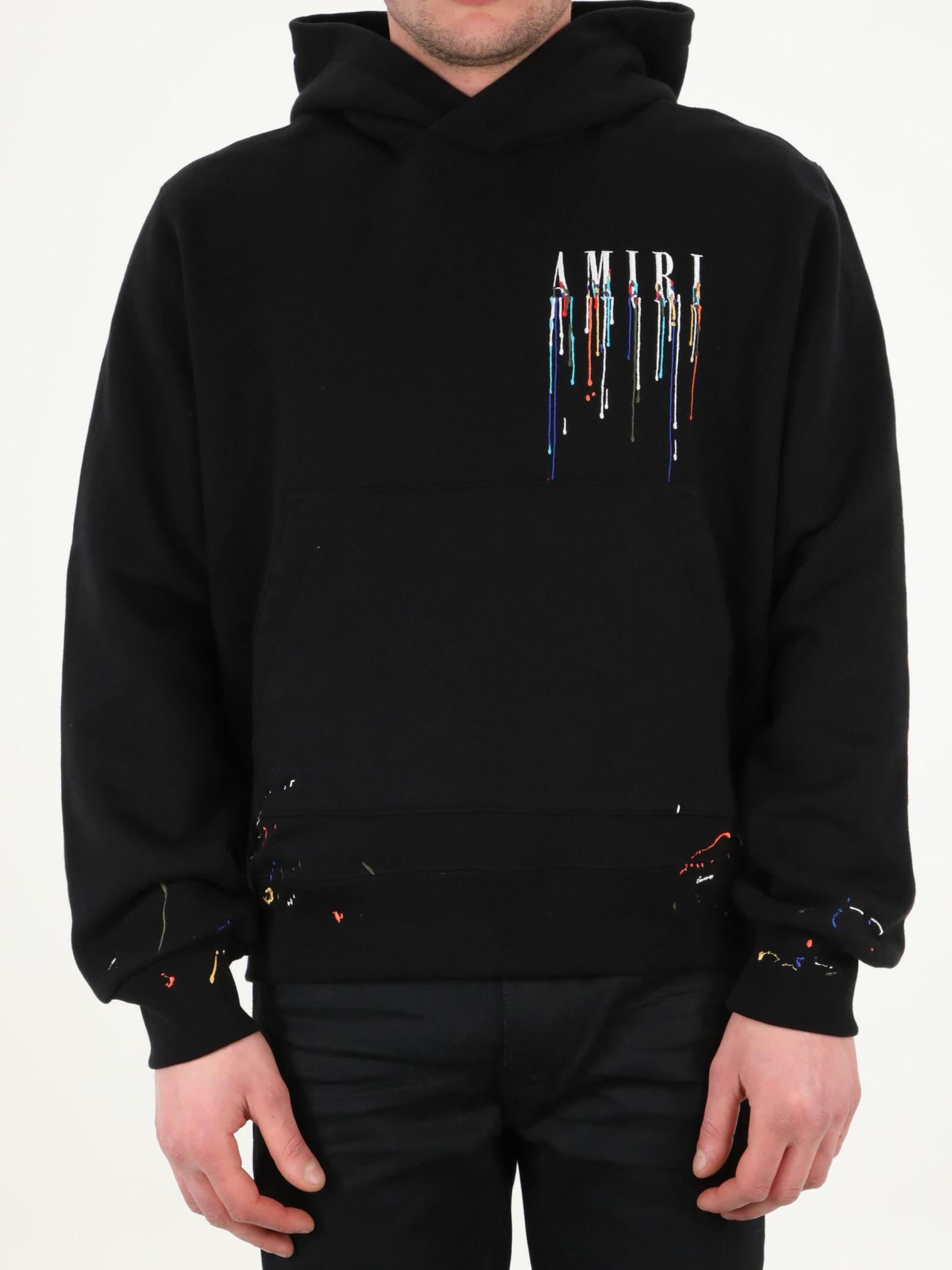 Paint Drip Logo Cotton Hoodie