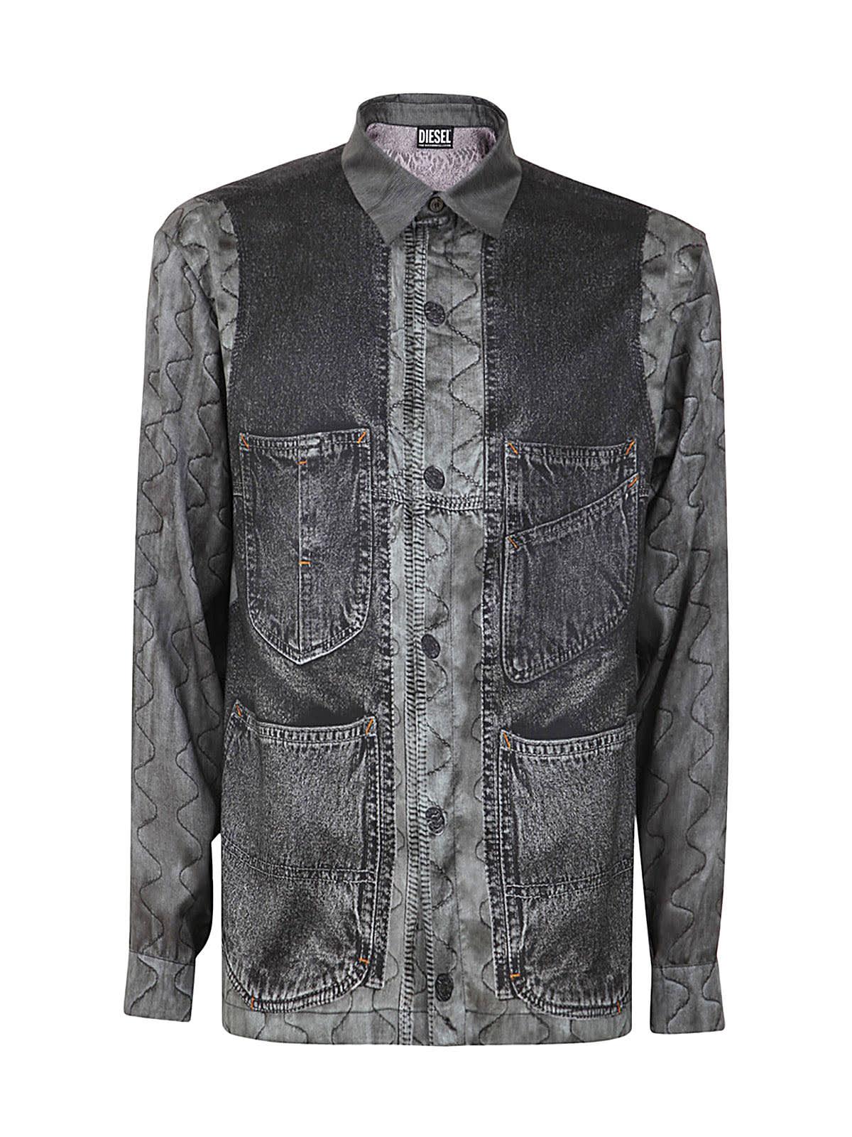 DIESEL S Gilliam Vest Shirt in cf Grey (Gray) for Men | Lyst