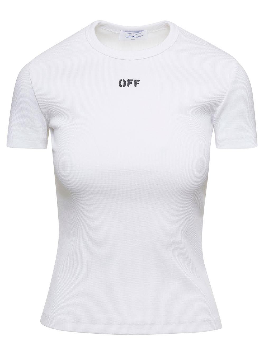 Off White c o Virgil Abloh Off Stamp Rib Basic Tee White Black