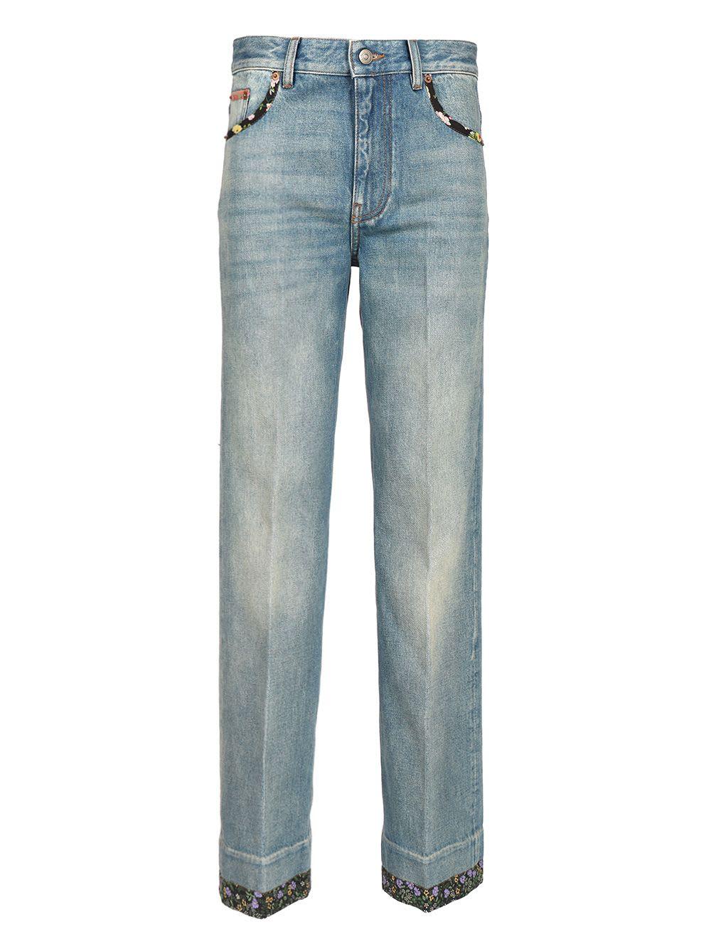 デニム・ジーパン Valentino Relaxed Fit Light Wash Denim Pants Denim Pants for Woman in Denim | Valentino US
