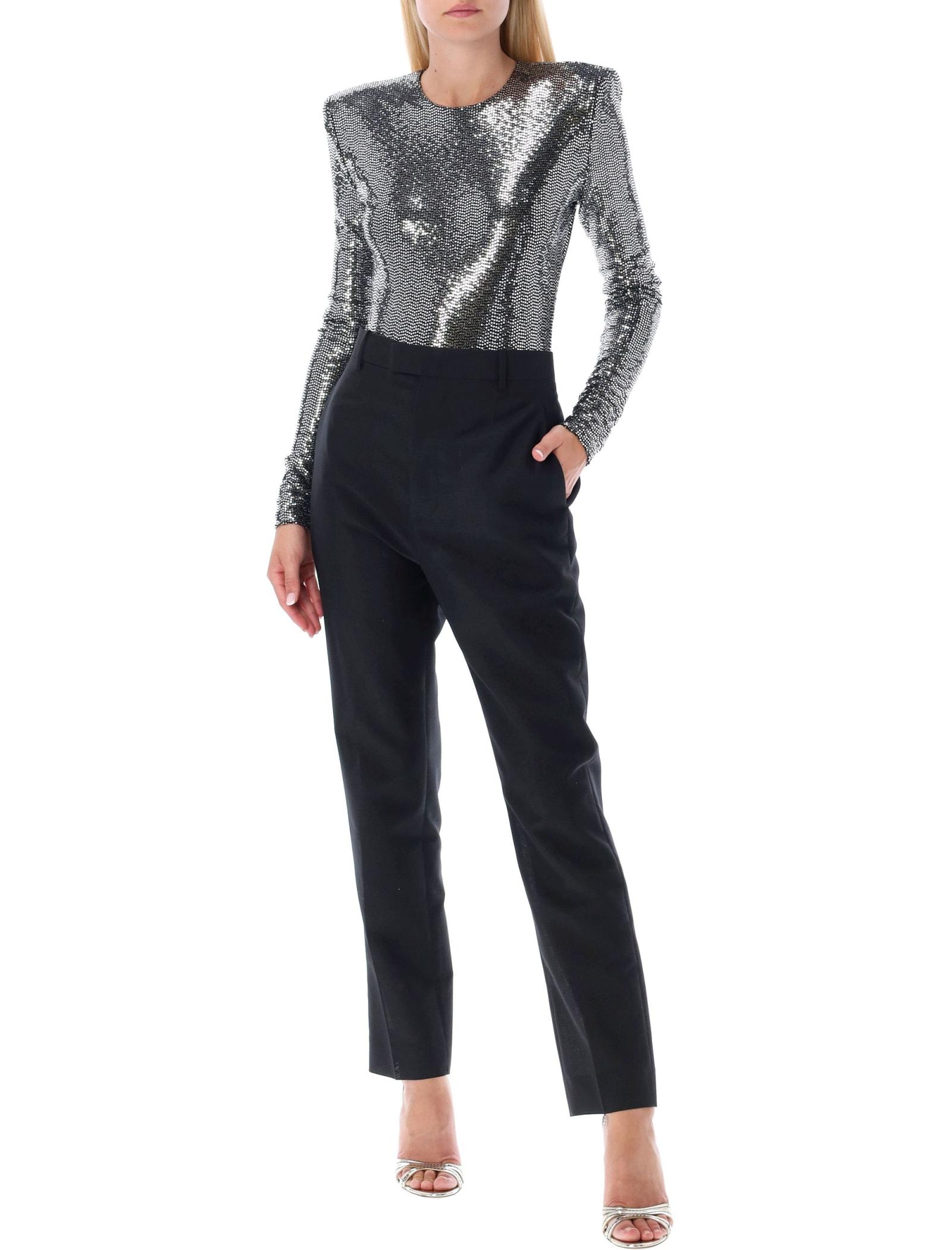 Womens Clothing Lingerie Bodysuits Metallic - Save 9% Alexandre Vauthier Synthetic Laminated Polka-dots Bodysuit in Silver 