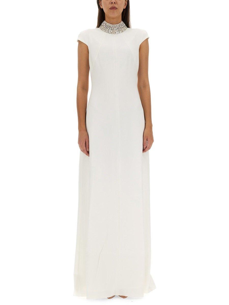 Max Mara Bridal Embellished Cady Gown in White | Lyst