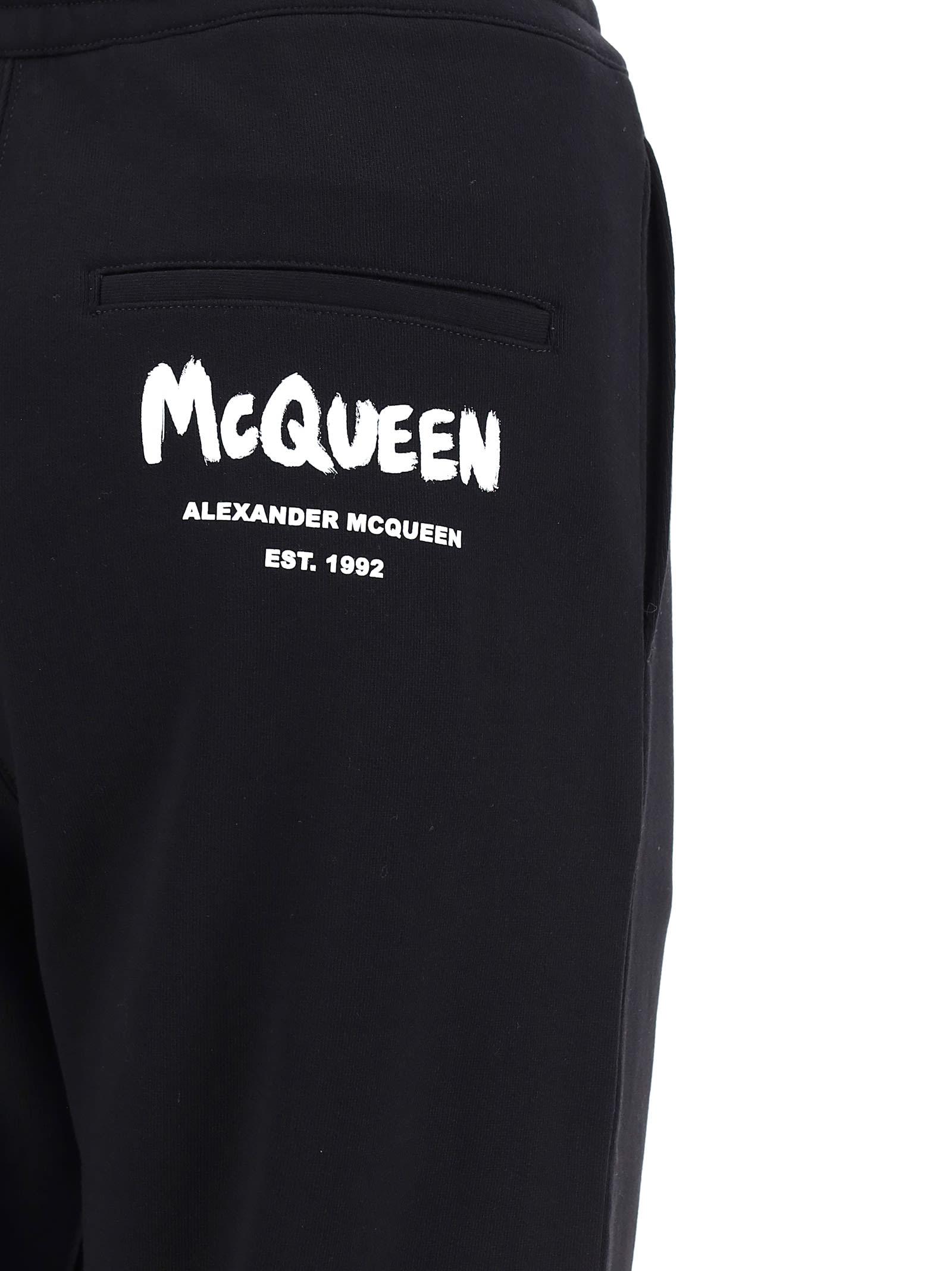 Alexander McQueen Cotton joggers in Black/White (Black) - Save 54 