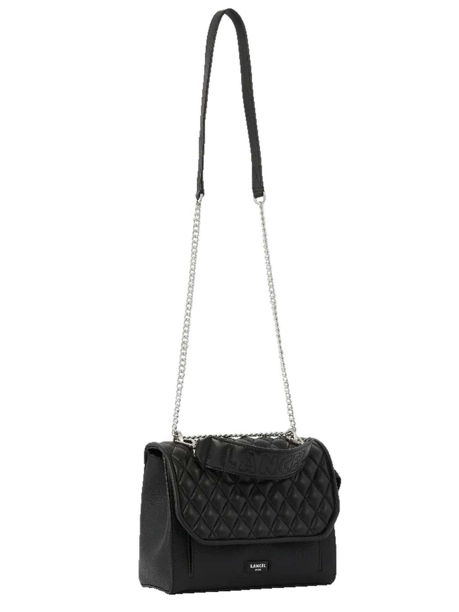 Lancel Black Cowhide Leather Shoulder Bag | Lyst
