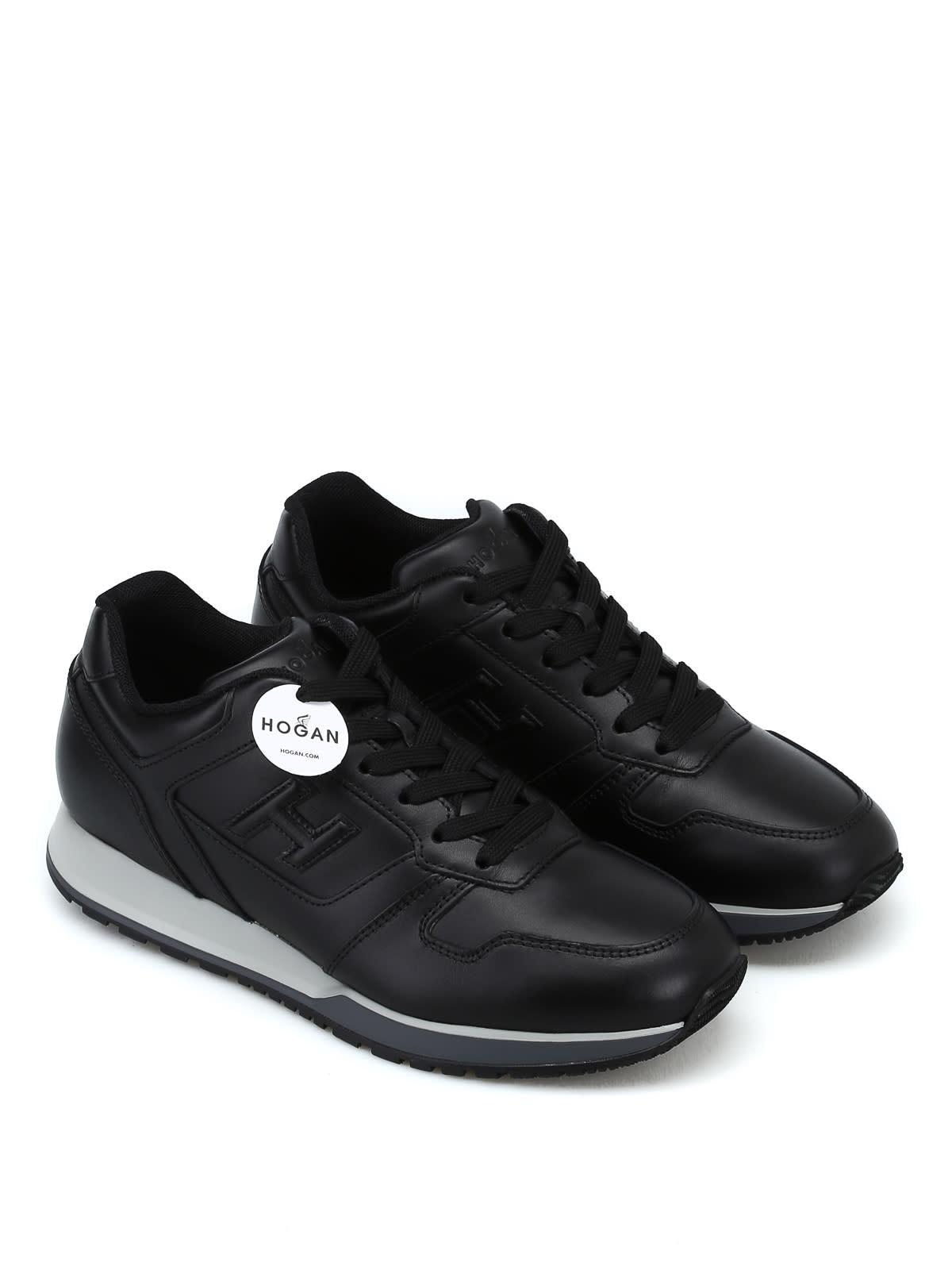 Hogan H321 Black Leather Sneakers for Men - Save 26% - Lyst