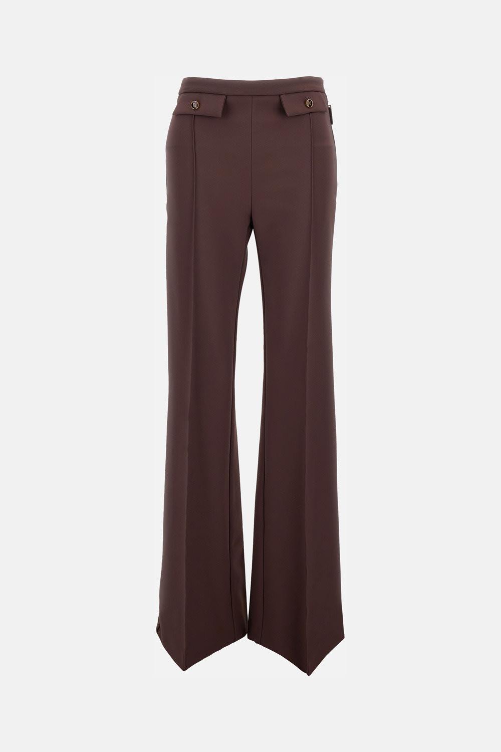 パンツ Elisabetta Franchi High-Waist Tailored Trousers With Subtle Elisabetta Franchi High-waisted Tailored Pants With Sheer