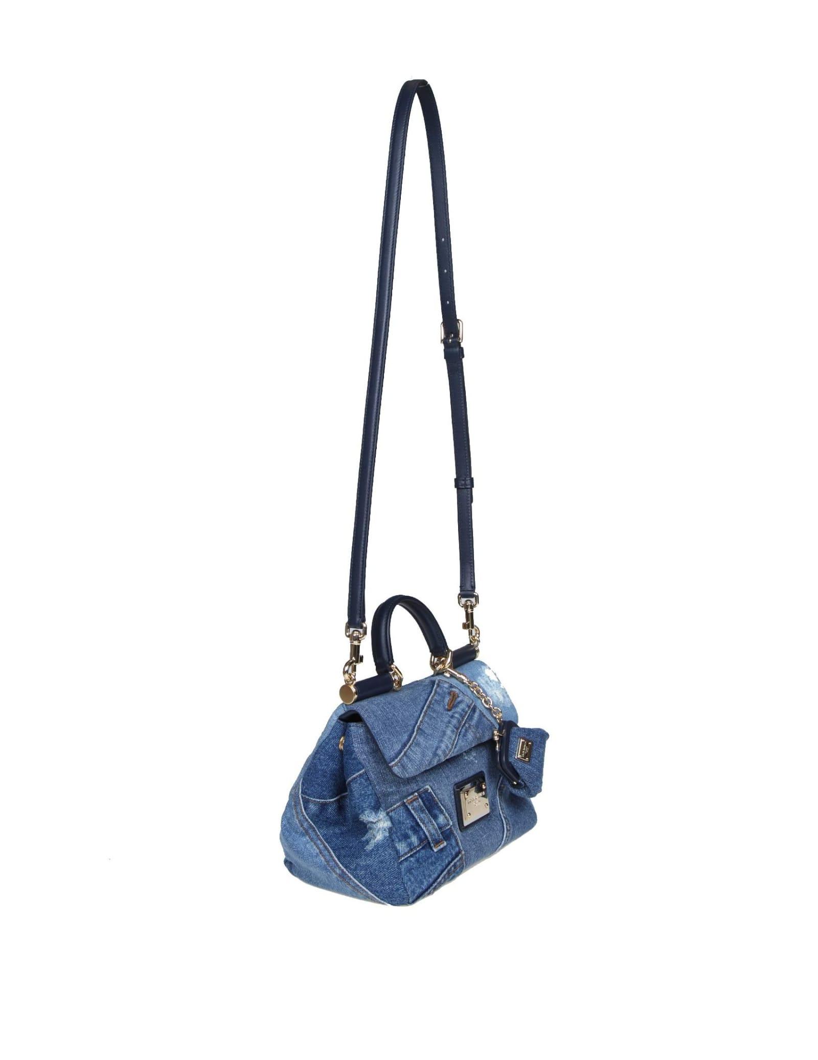Sicily Small Soft Handbag - Dolce & Gabbana - Denim - Denim