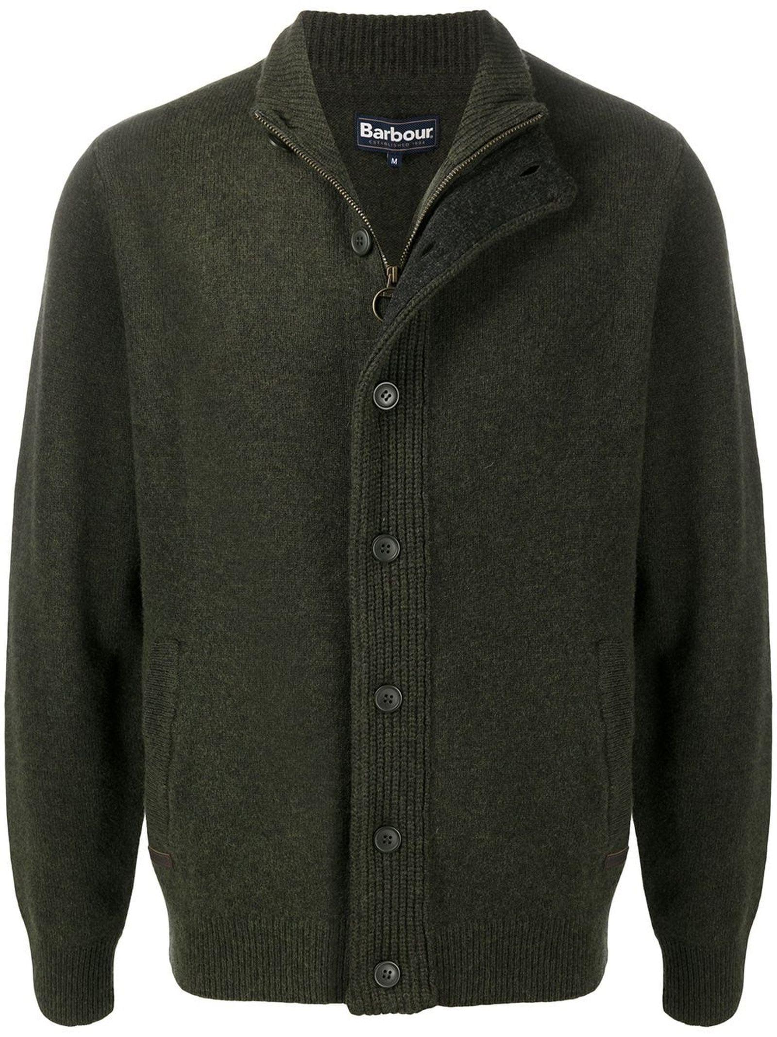 Barbour High Neck Zip through Cardigan in Green for Men Lyst