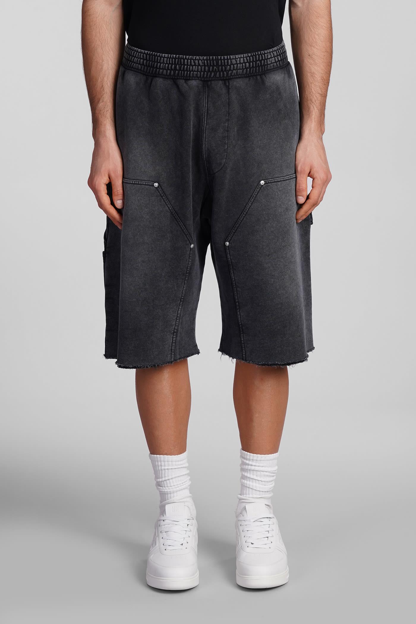 Givenchy Carpenter Faded Cotton Shorts in Black for Men | Lyst
