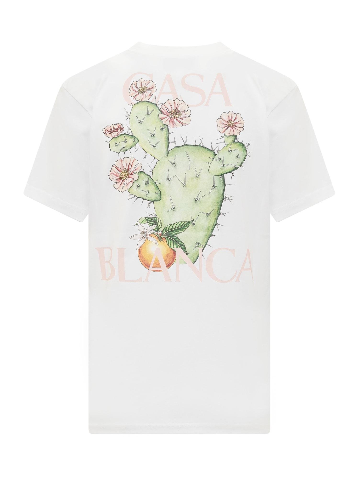 CASABLANCA Cactus T-shirt in White | Lyst