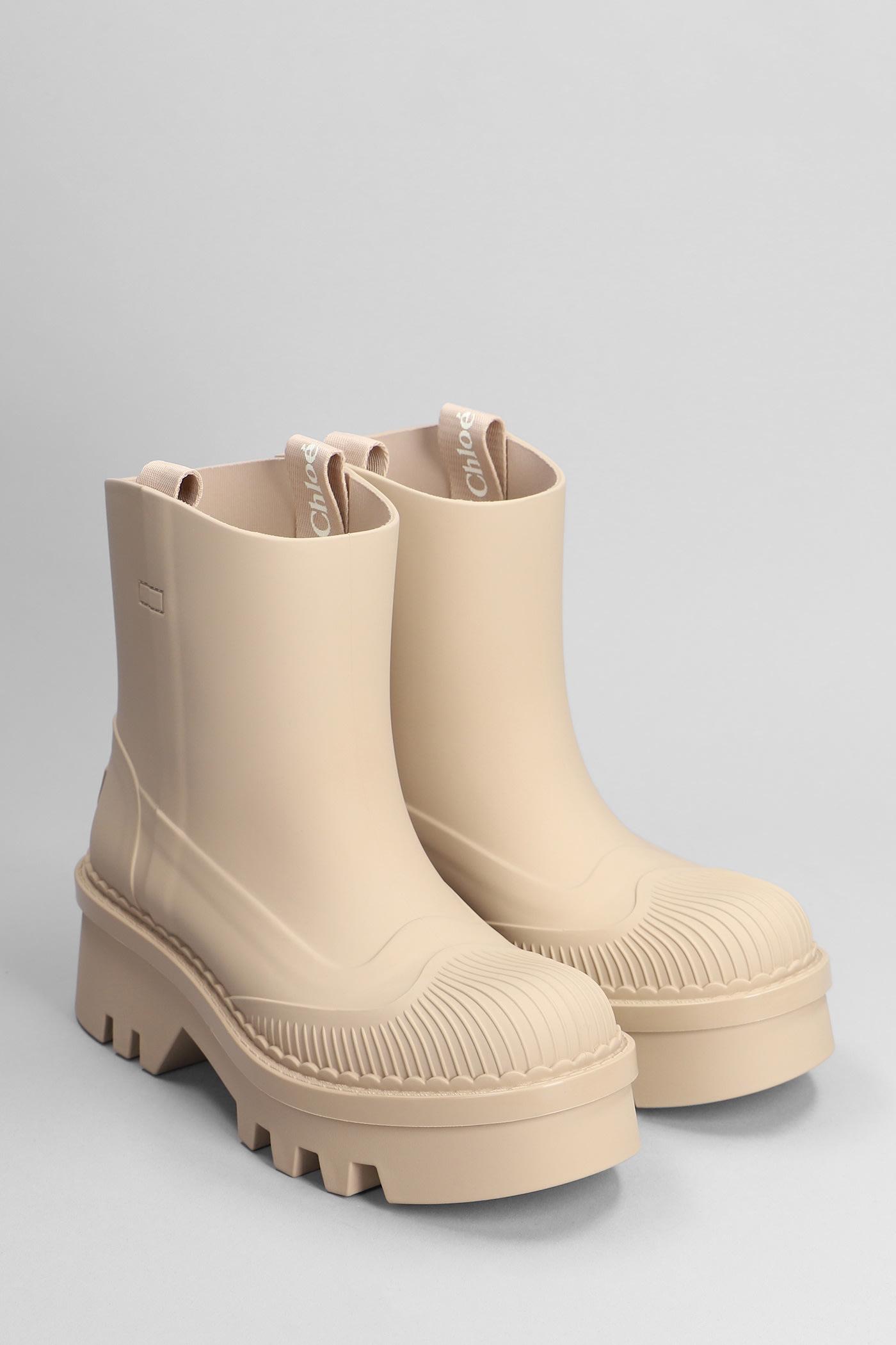 Chloé Rainboots Combat Boots In Powder Rubber/plasic in Natural | Lyst UK
