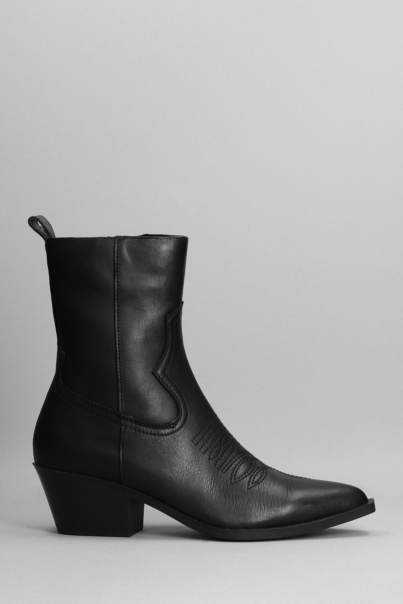 Steve Madden Kendal Texan Ankle Boots In Black Leather | Lyst
