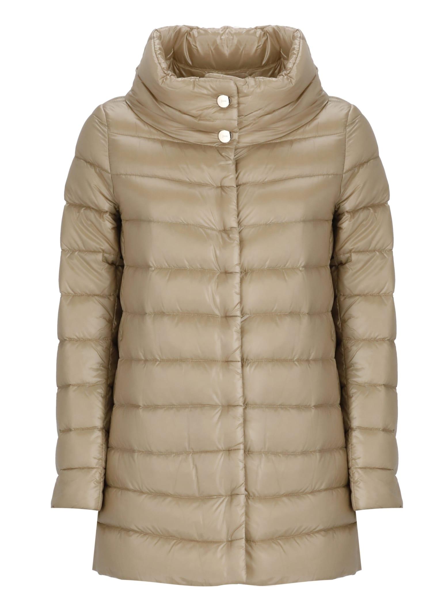 Herno Amelia Quilted Down Jacket in Natural Lyst