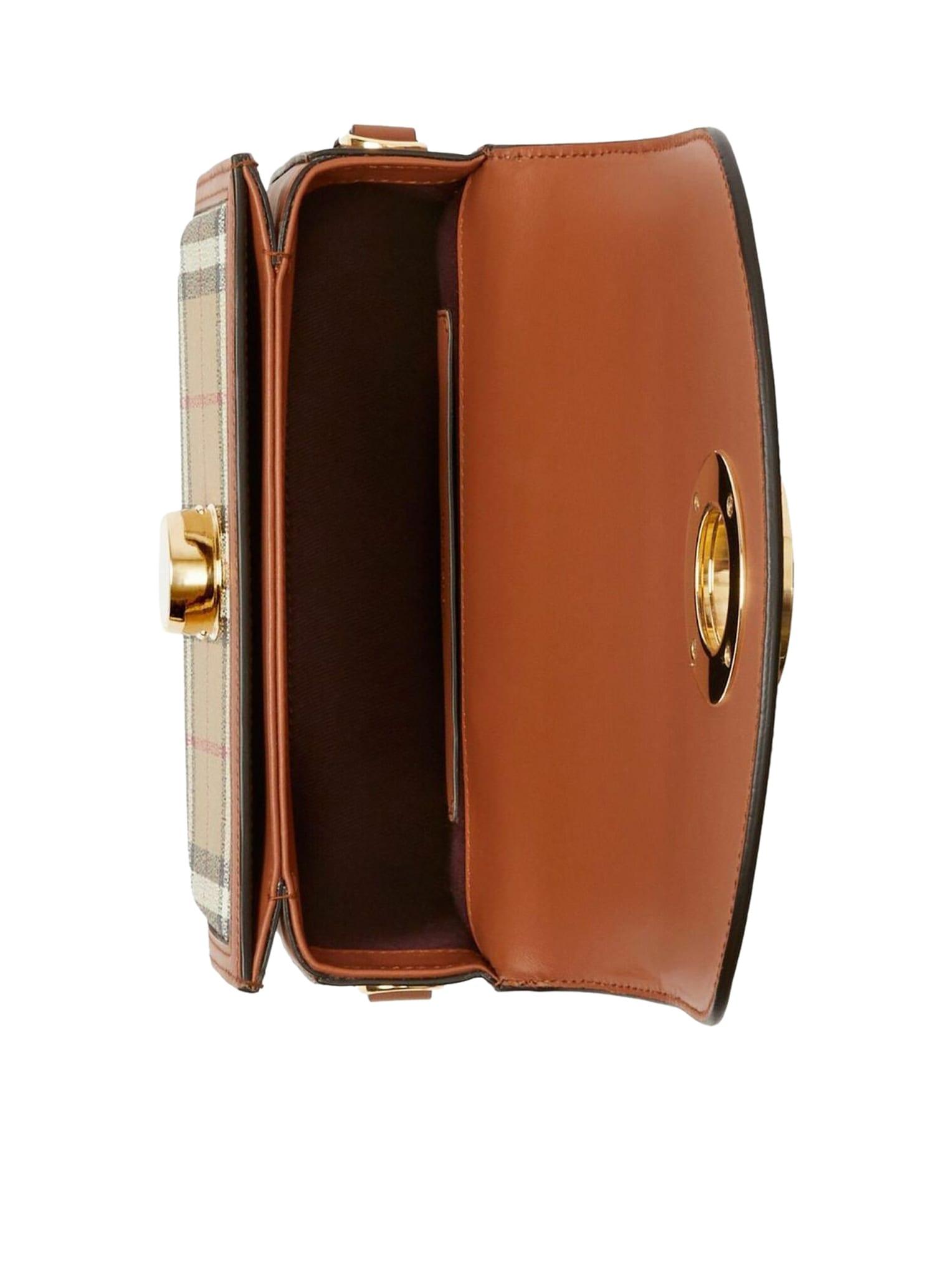 Burberry Elizabeth Small Leather Shoulder Bag in Brown | Lyst