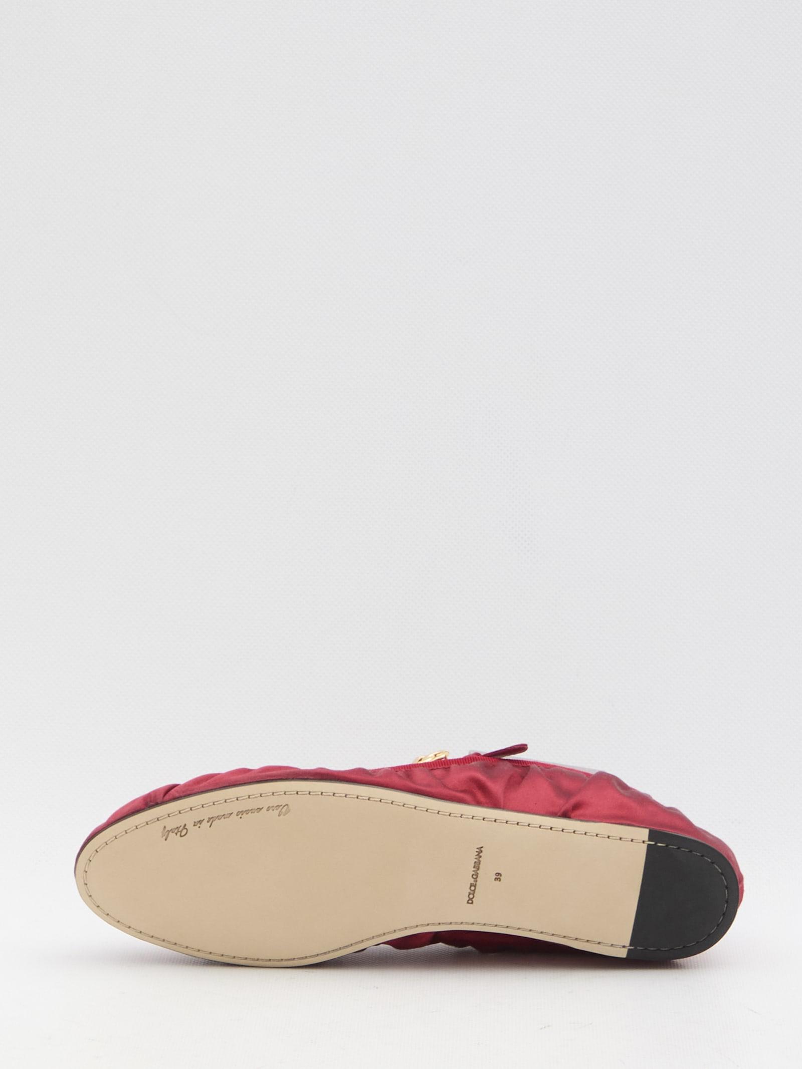 Dolce & Gabbana Dolce&Gabbana Satin Ballerinas in Red | Lyst