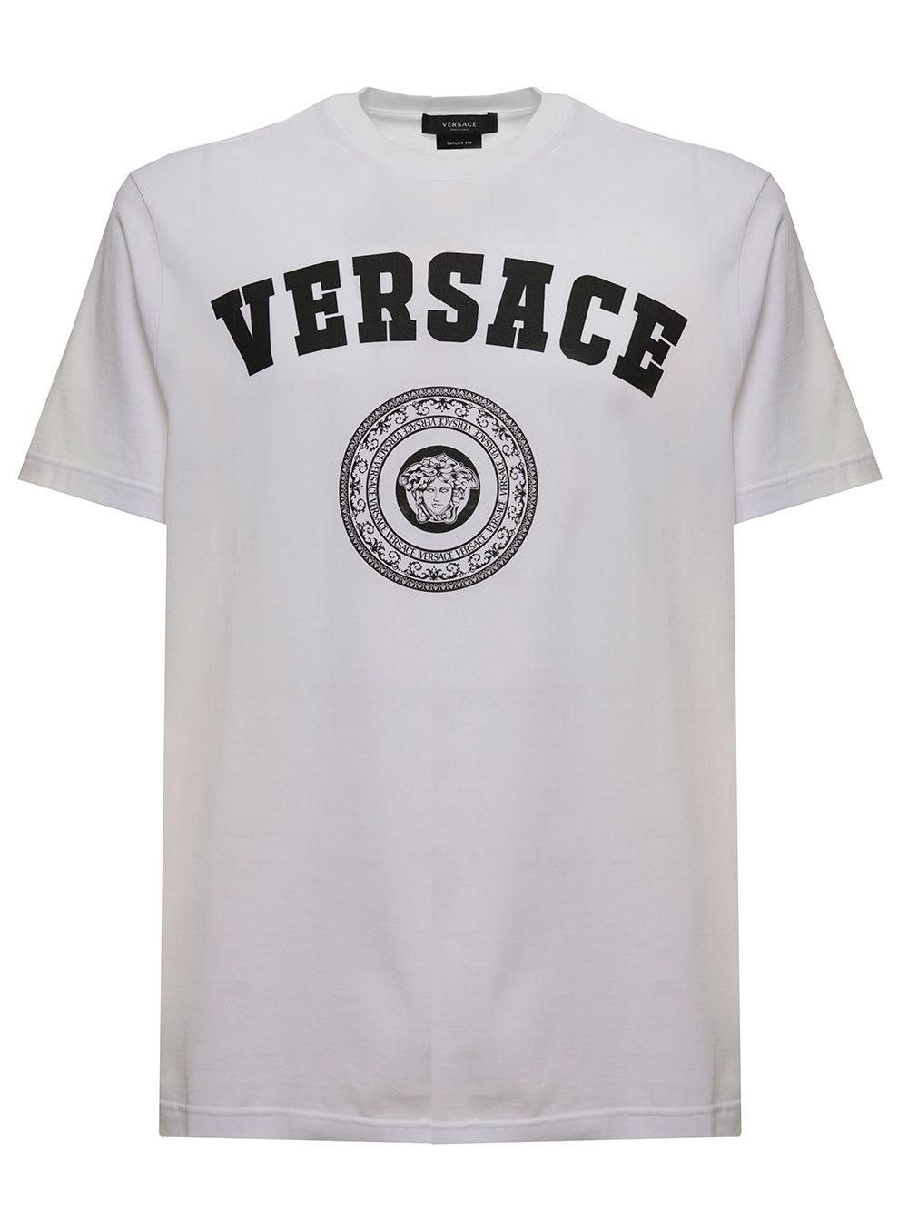 Versace S Cotton T-shirt With Logo Print in White for Men - Lyst