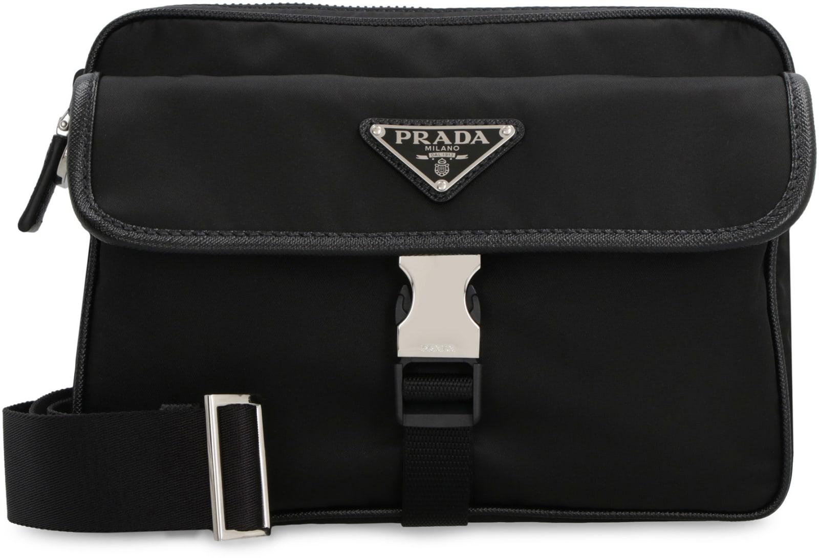 Prada Recycled Nylon Messenger Bag in Black for Men Lyst UK
