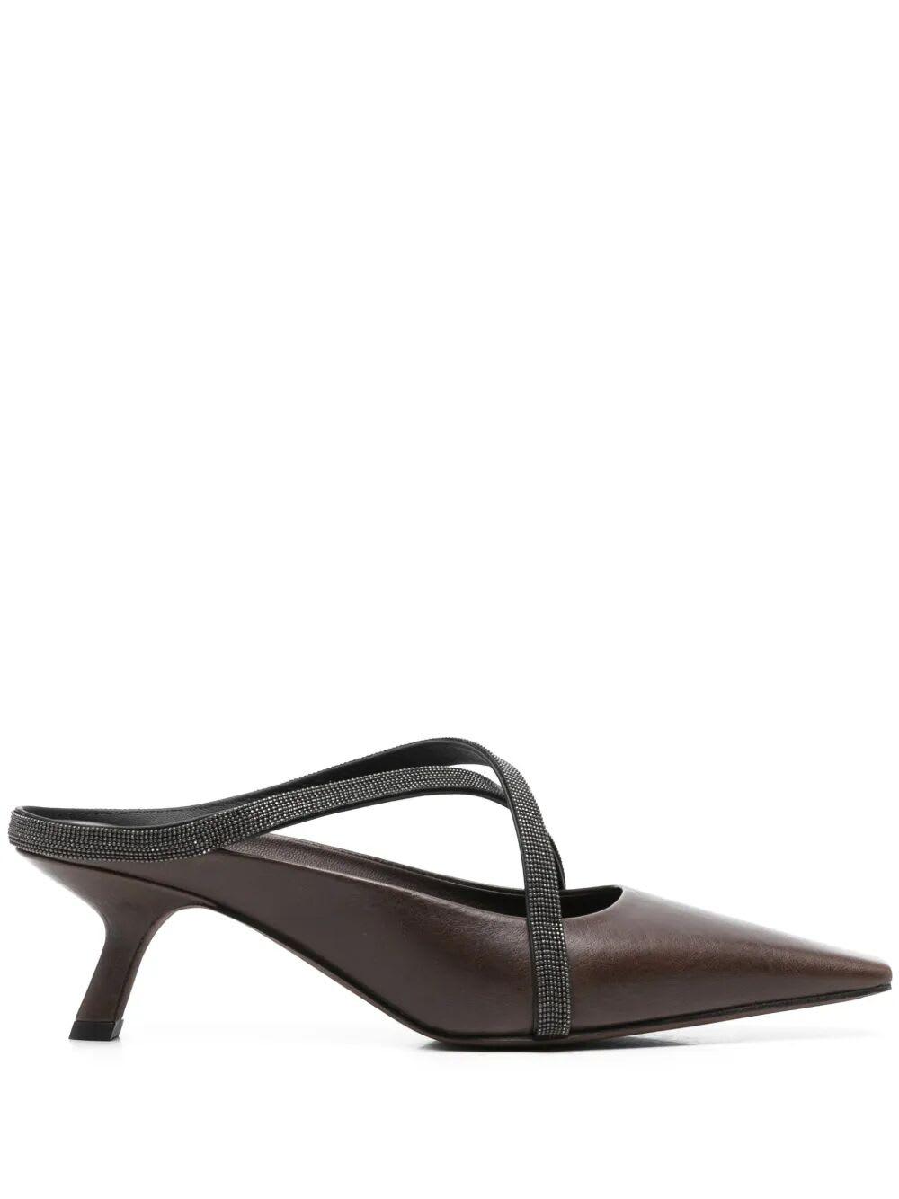 【関税&送料込み】Brunello Cucinelli Square Pointed Sandal Brunello Cucinelli Square Pointed Sandals in Brown | Lyst