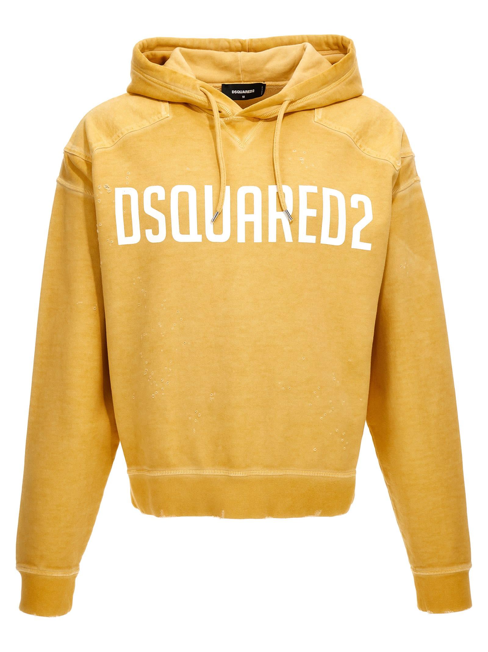 DSquared Cipro Fit Hoodie Sweatshirt in Yellow for Men Lyst