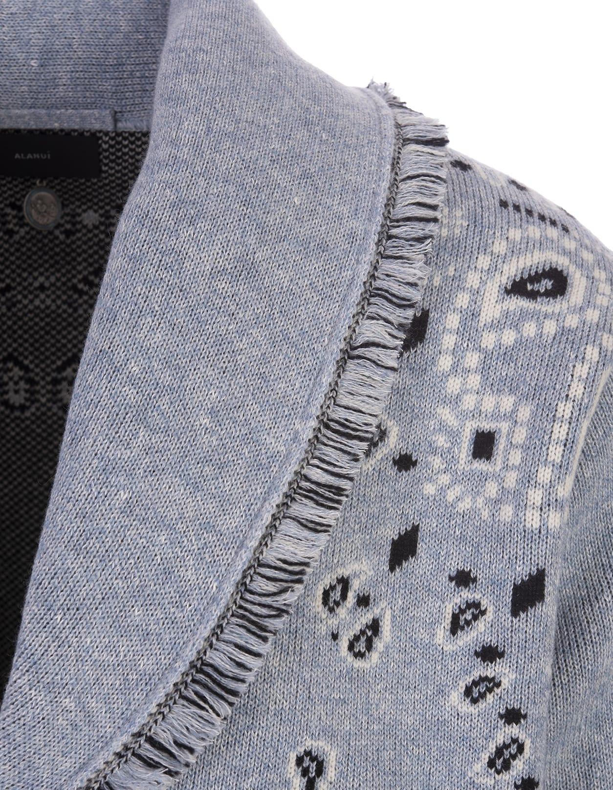 Cardigans Alanui - Bandana jacquard denim jacket - LMHQ002F22KNI0014684