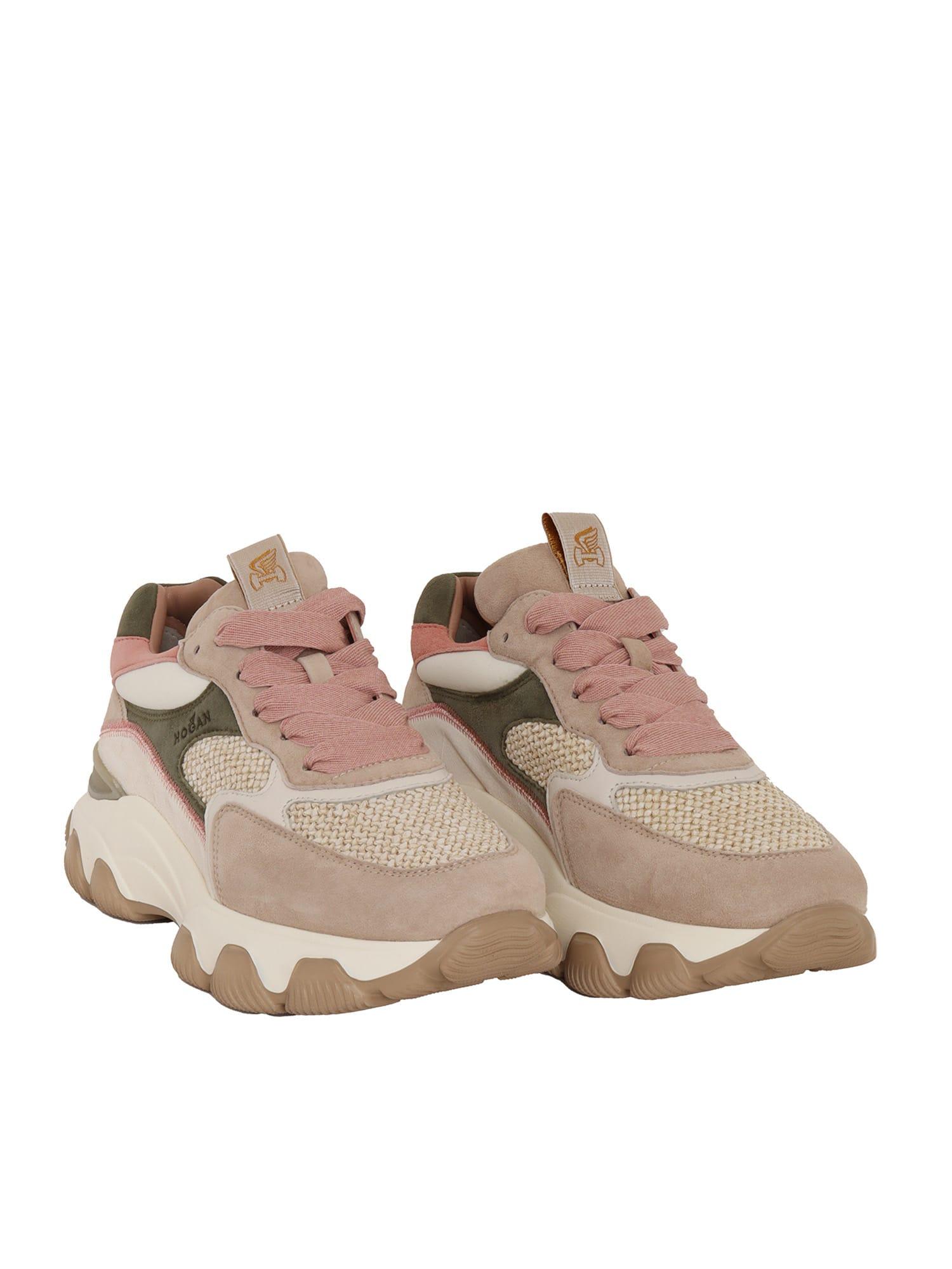 Hogan Hyperactive Lace Sneakers in Pink | Lyst