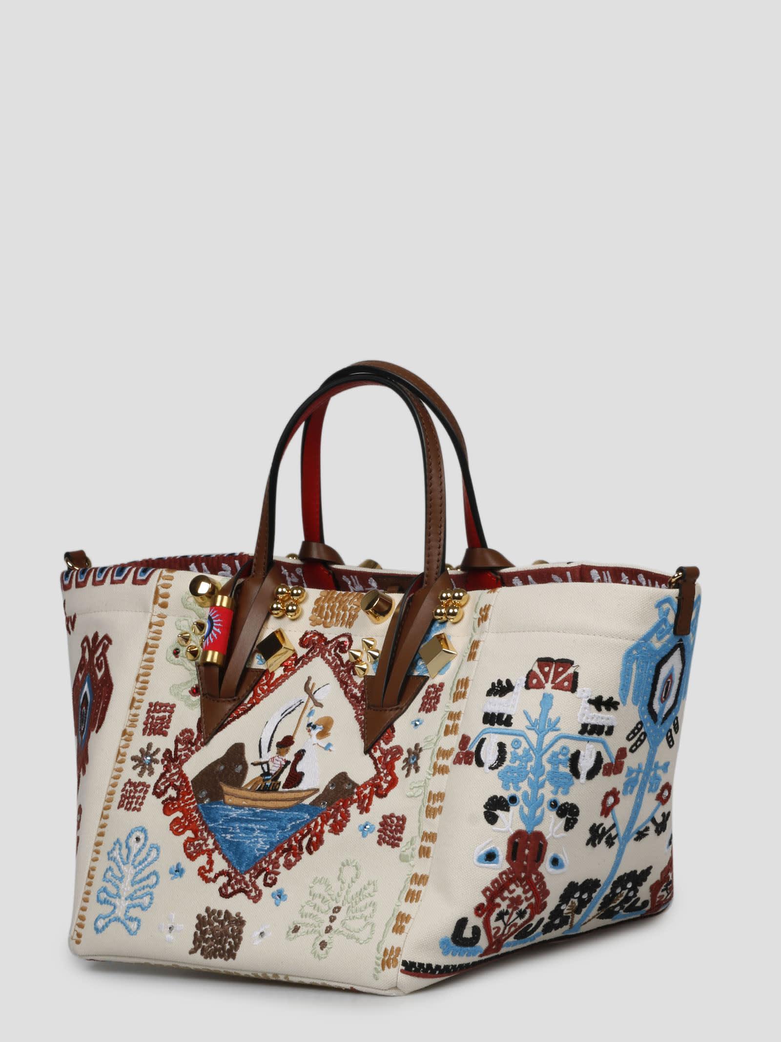 Greekaba Small Canvas Tote Bag in Multicoloured - Christian Louboutin