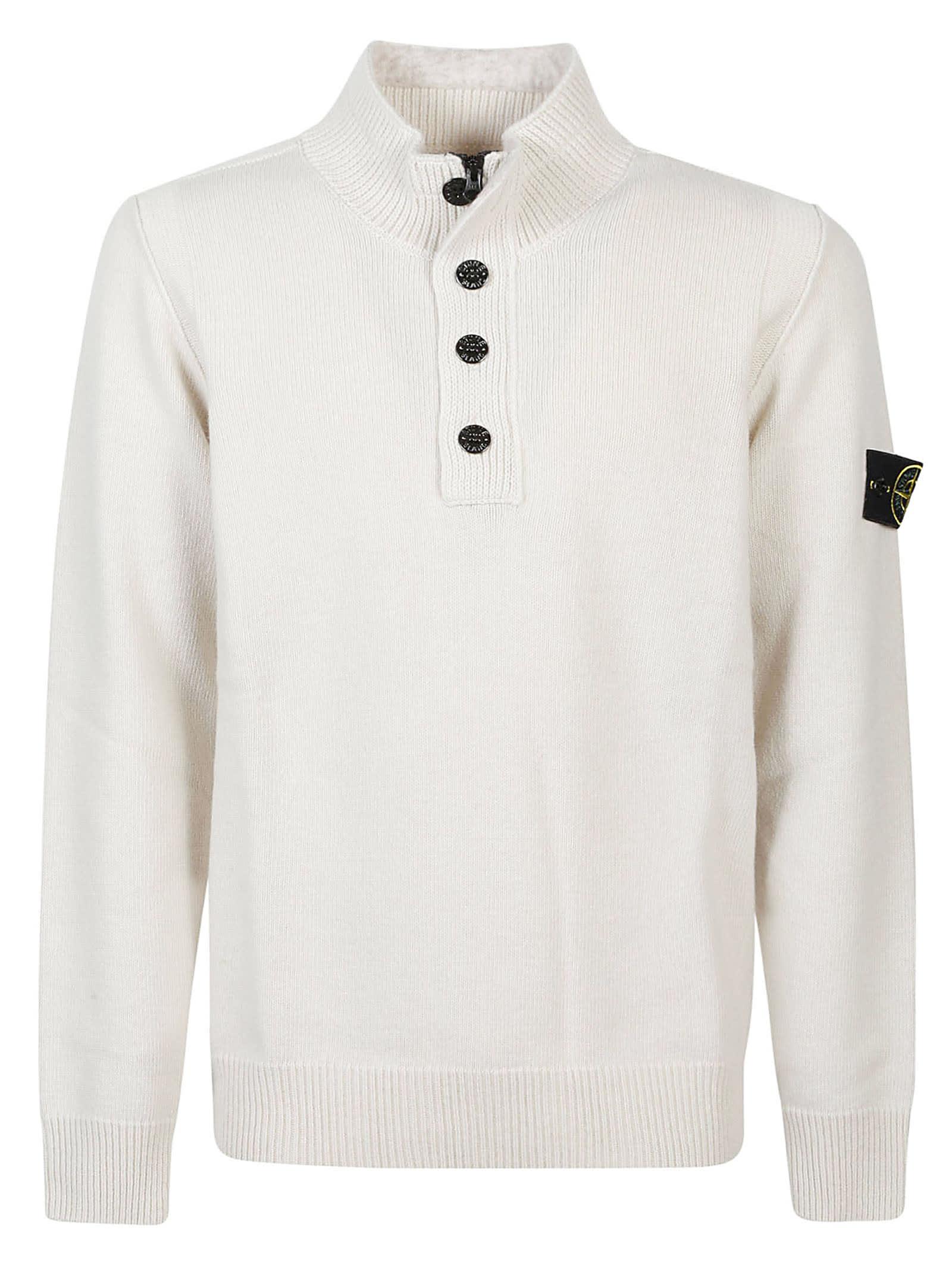 Stone Island Sweater in White for Men | Lyst