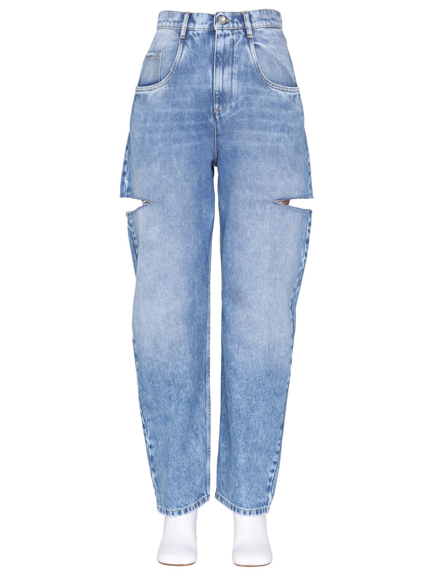 Maison Margiela Jeans With Cut Out Detail in Blue | Lyst