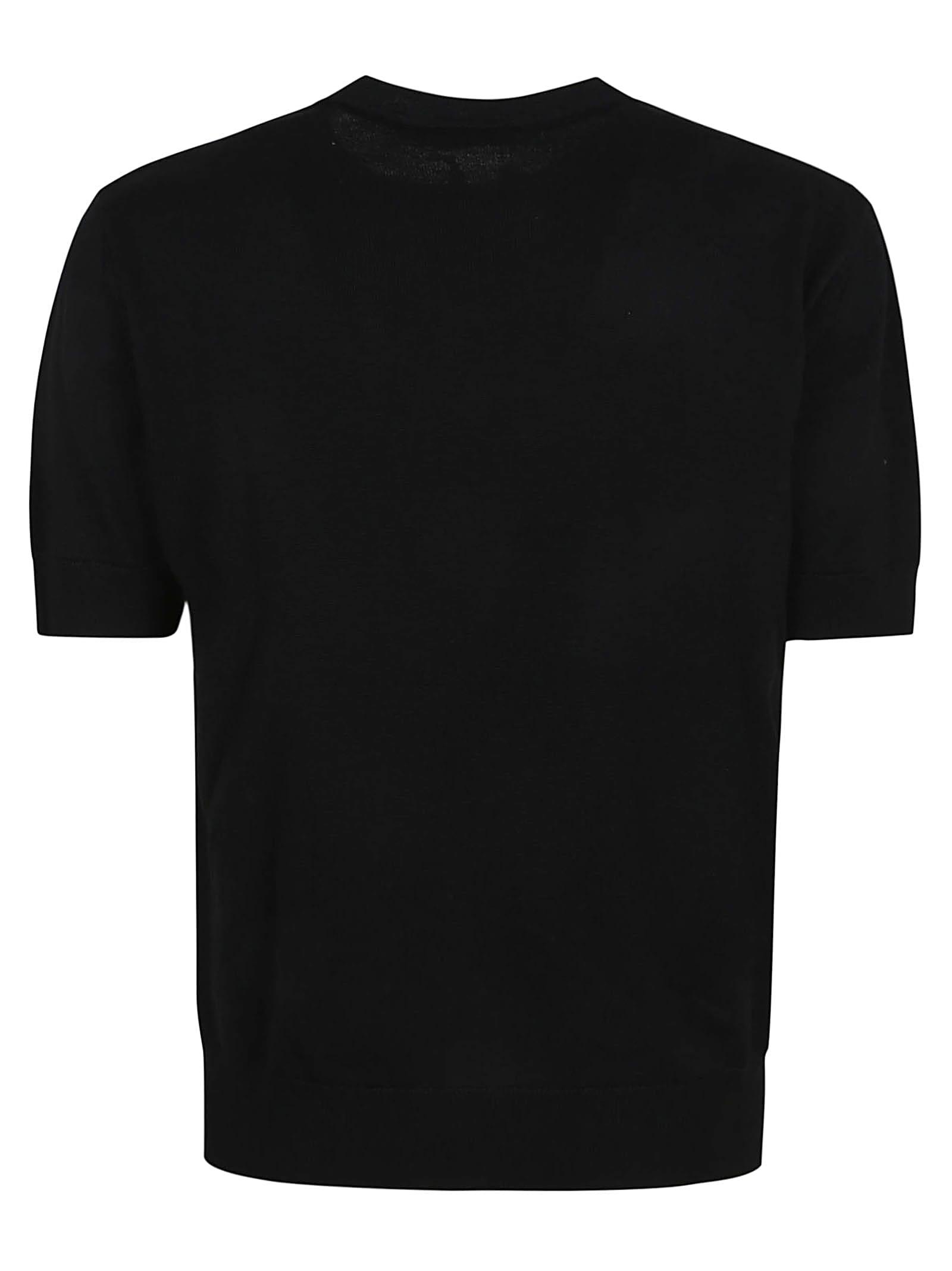 【送料&関税込】Balmain Couture Label Db Col Knit T-shirt Balmain Couture Label Db Col Knit T-Shirt - Black