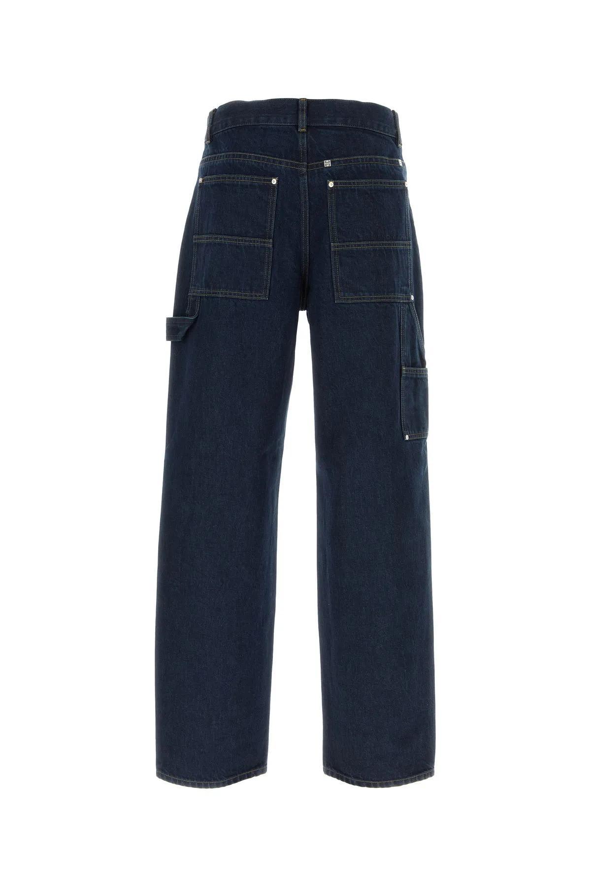 Givenchy Dark Blue Denim Carpenter Cargo Jeans for Men | Lyst