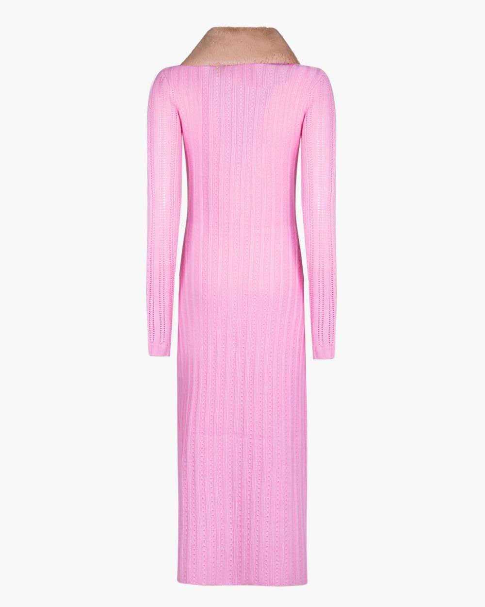 Blumarine Knit Dress With Faux-fur 