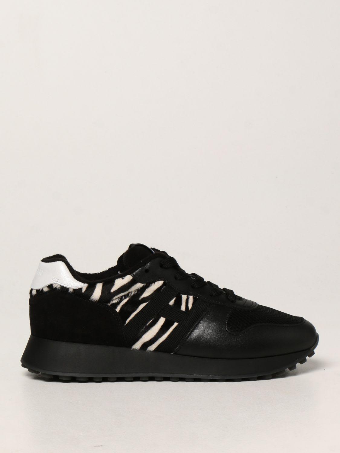 Hogan Sneakers H429 Sneakers In Animalier Pony Leather in Black | Lyst