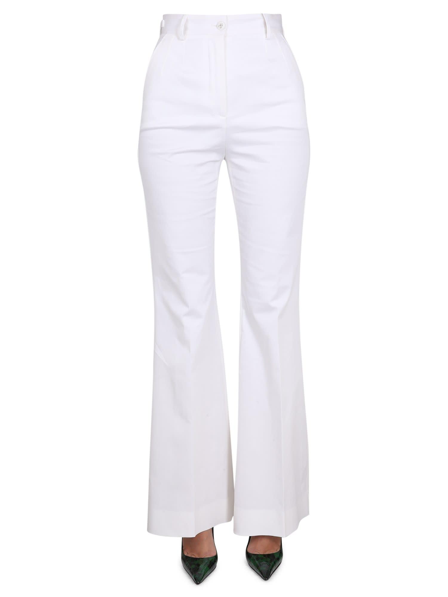Dolce & Gabbana Flare Pant in White | Lyst