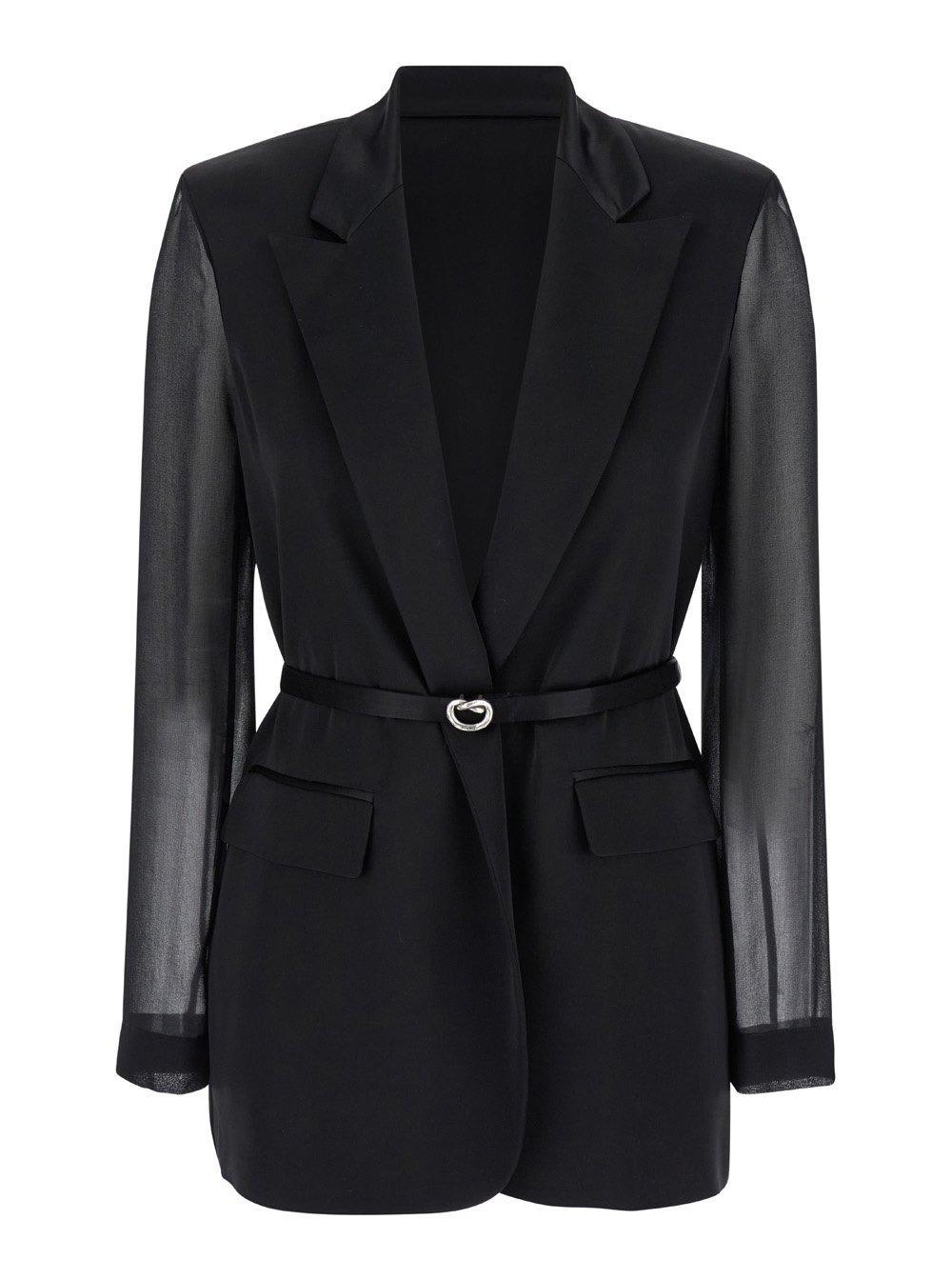 Pinko Gagny Single Breasted Jacket With Logo Detail in Black Lyst UK