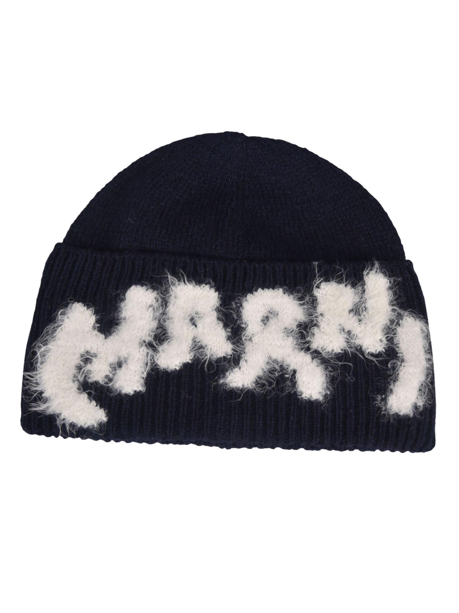 Marni Shetland Logo Beanie in Blue for Men | Lyst