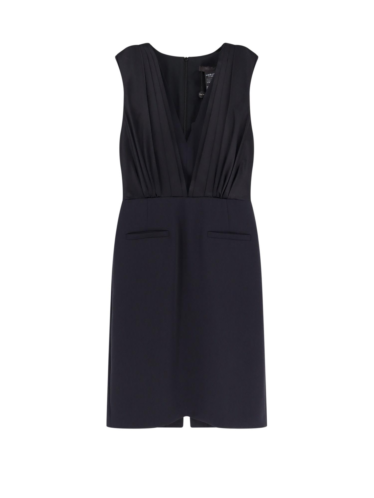 ワンピース MAX MARA Vittor midi dress with silk insert Max Mara Vittor Midi Dress With Silk Insert in Blue | Lyst