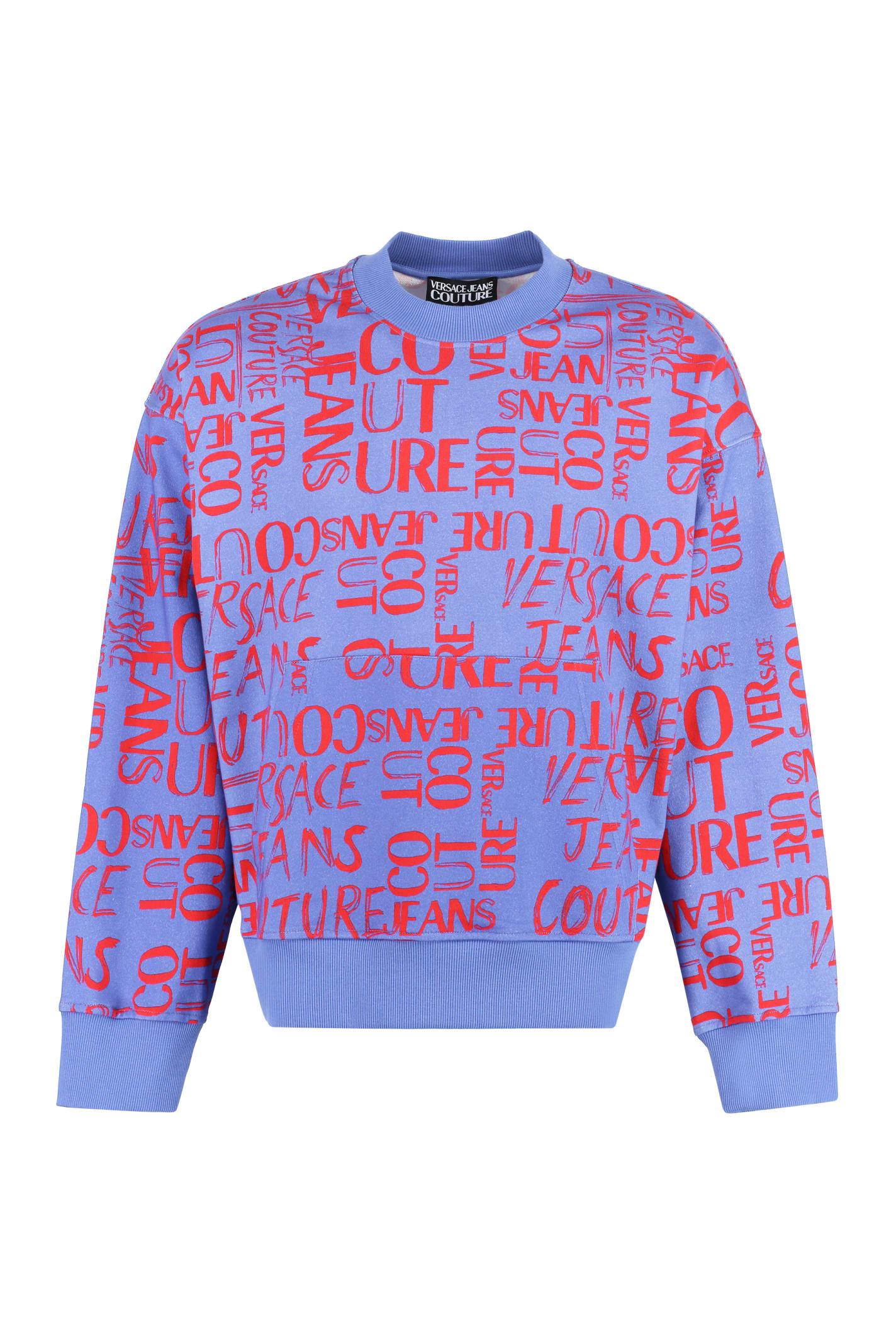 Versace Jeans Couture Printed Cotton Sweatshirt in Purple for Men | Lyst