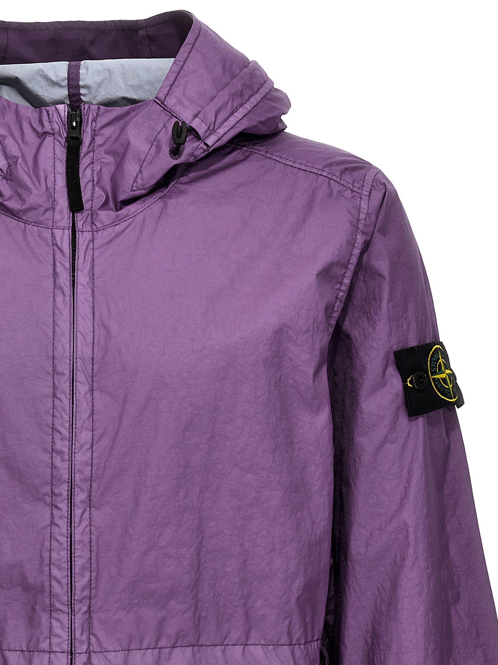 Stone Island 'Membrana 3L Tc' Bomber Jacket in Purple for Men Lyst