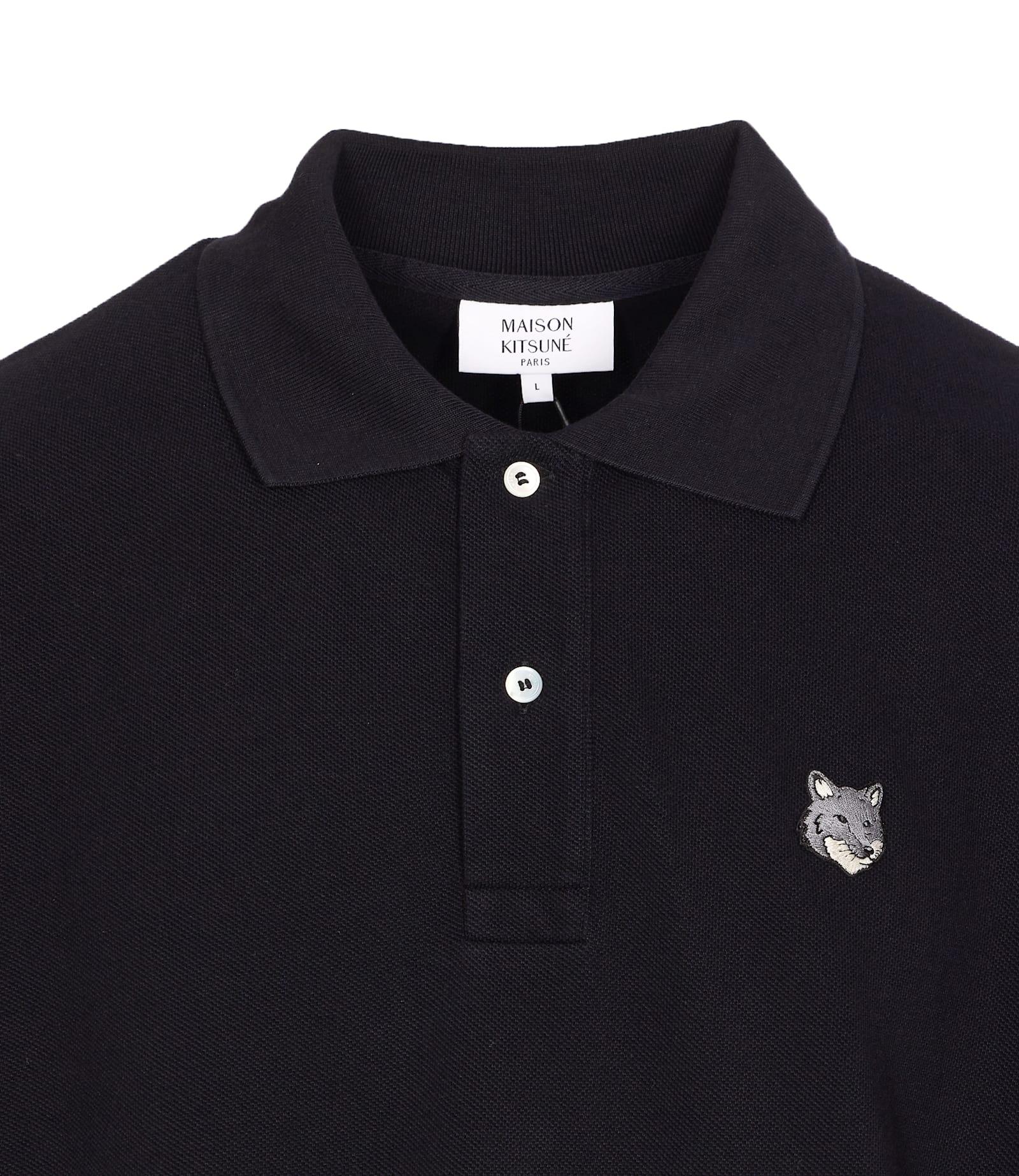 maison kitsune Fox Head ポロシャツ L purple セール】BOLD FOX HEAD PATCH OVERSIZE POLO（ポロシャツ