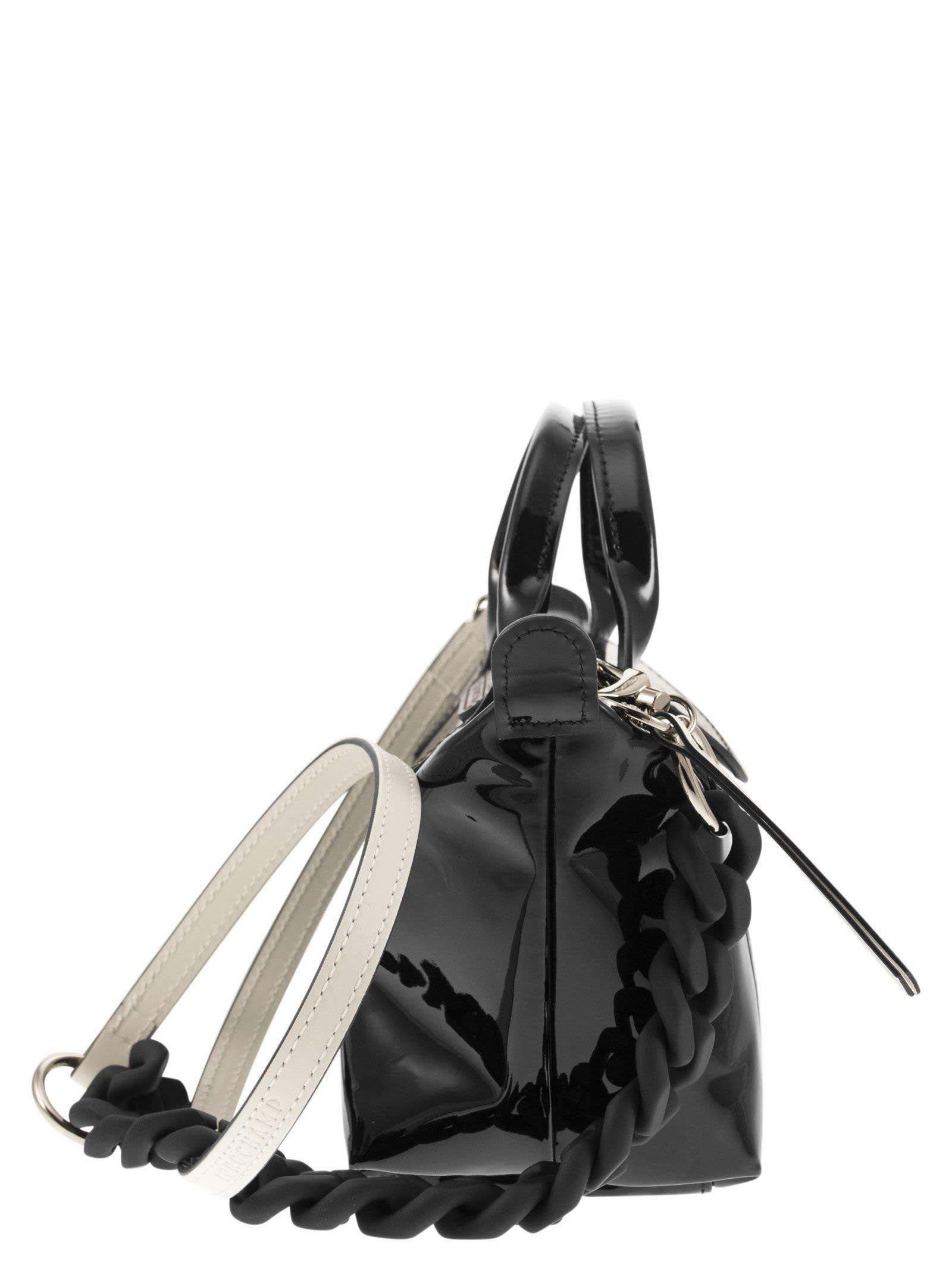 Longchamp Le Pliage Cuir - Xs Gloss Handbag in Black | Lyst UK