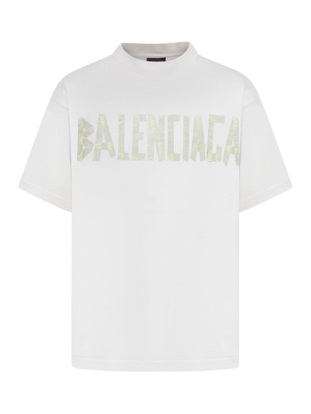 Balenciaga Tape Type Medium Fit T Shirt in White for Men Lyst