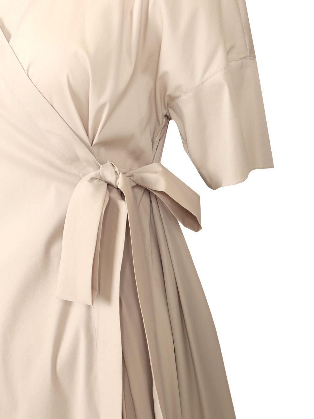 【'S Max Mara】Sarah Long Wrap Shirt Dress Max Mara Stretch Poplin Wrap Shirtdress In Cornflower Blue