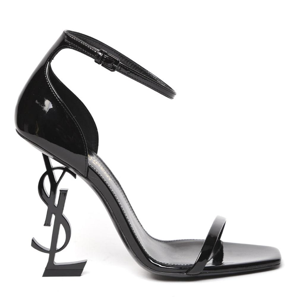 opyum sandals in patent leather with a black heel