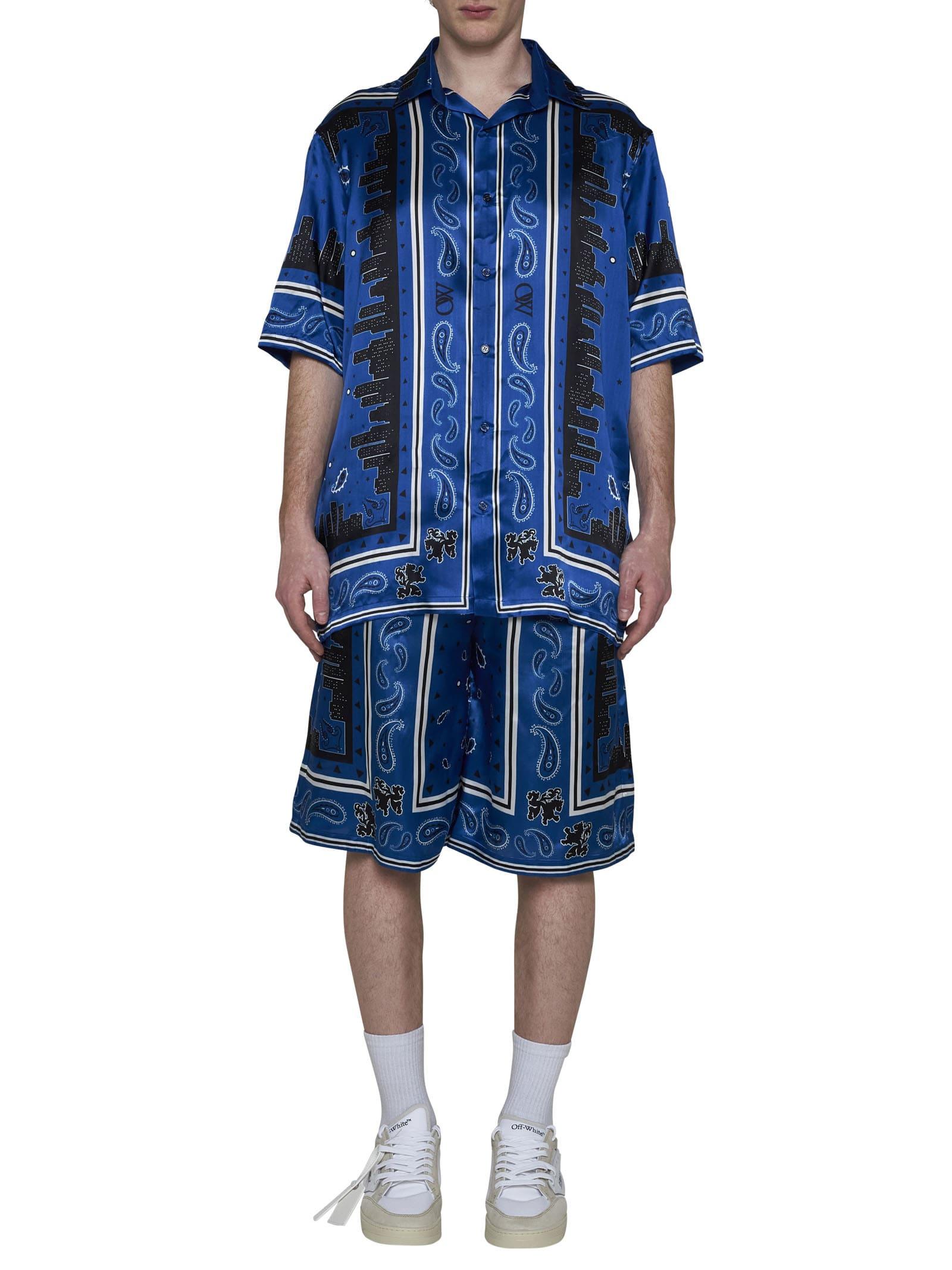 Off white hotsell blue collar shorts