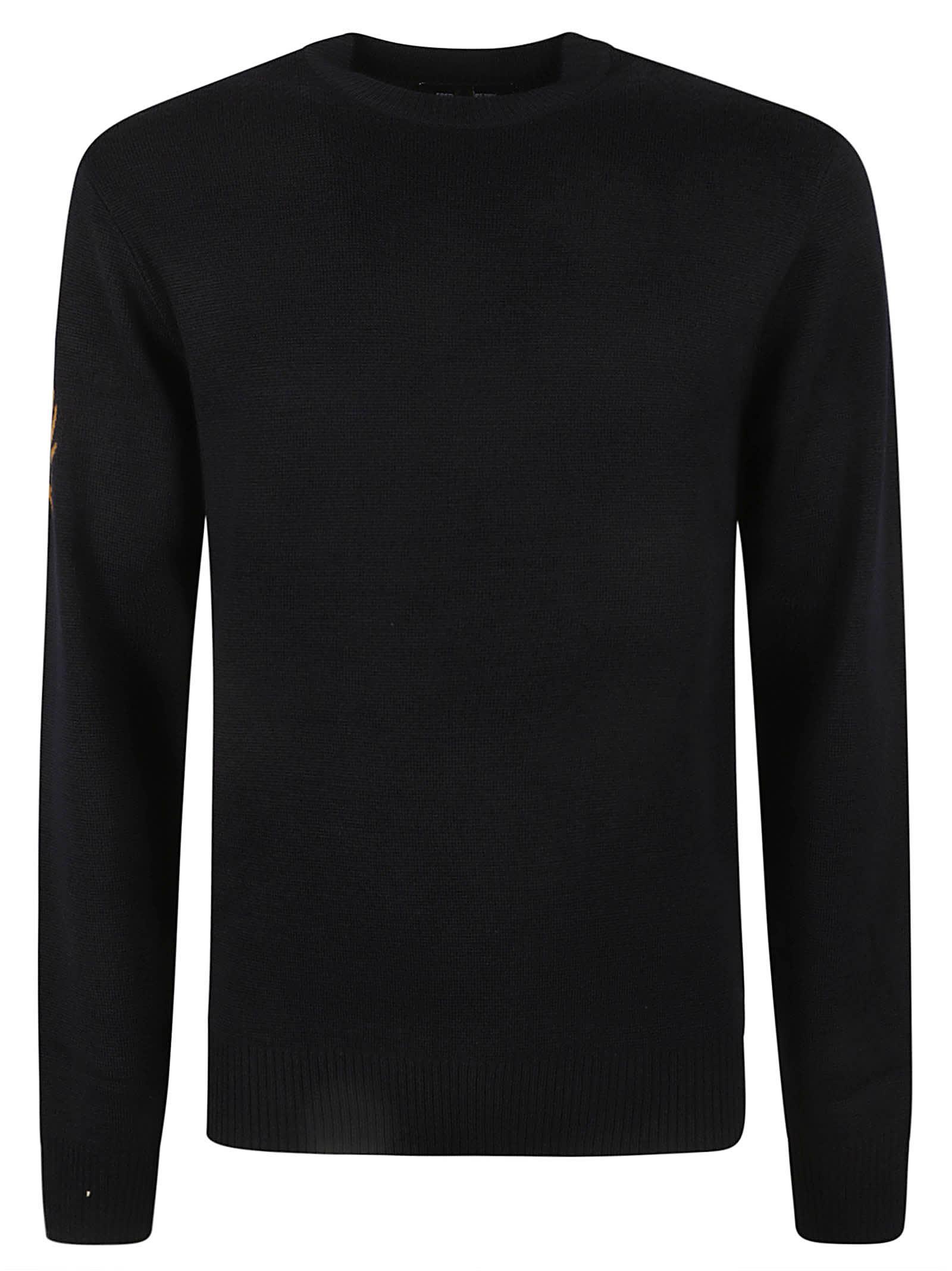 Fred Perry Round Neck Sweater in Black for Men | Lyst