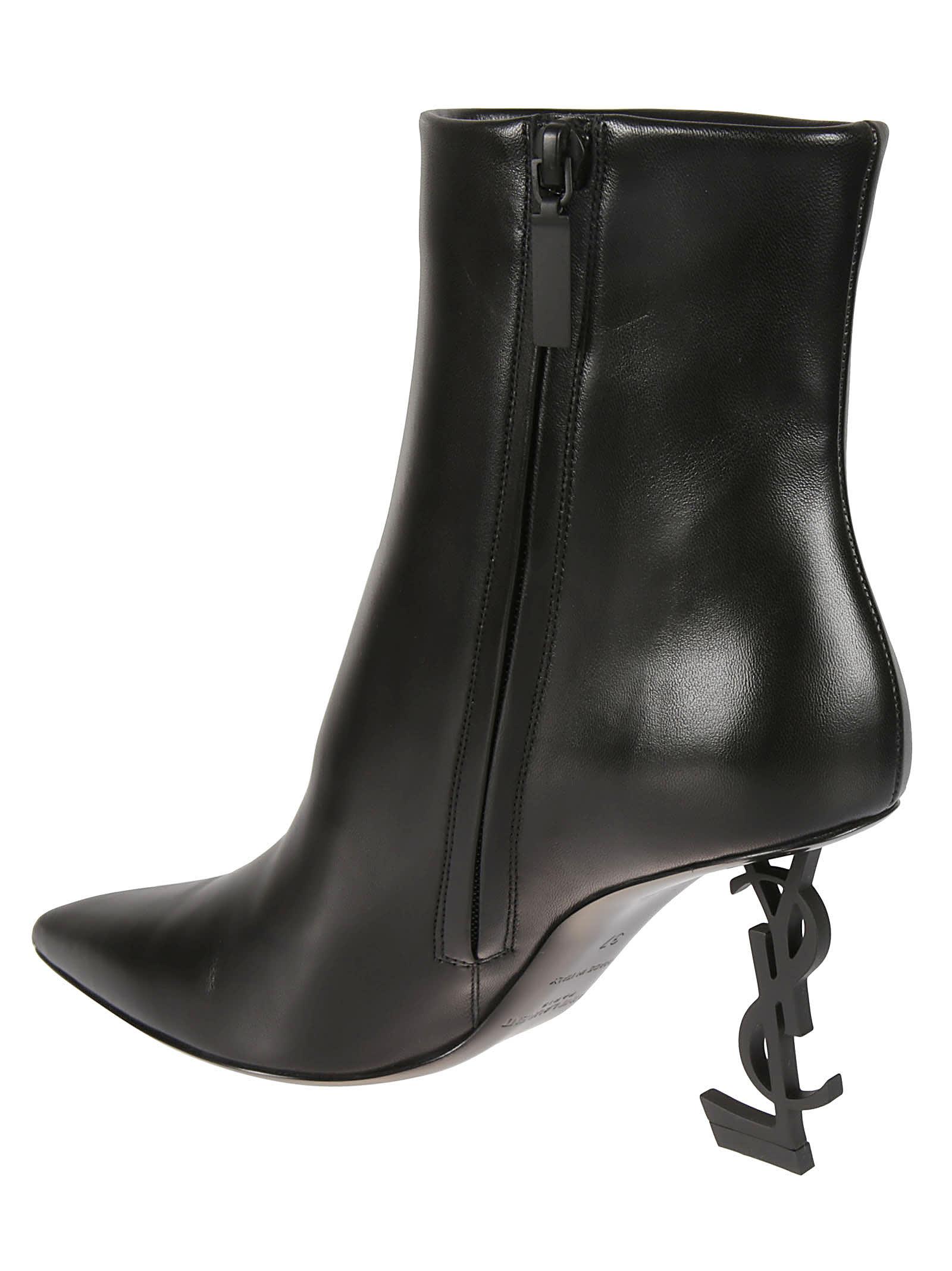 Saint Laurent Opyum 85 Ysl Heel Boots - Women in Black | Lyst
