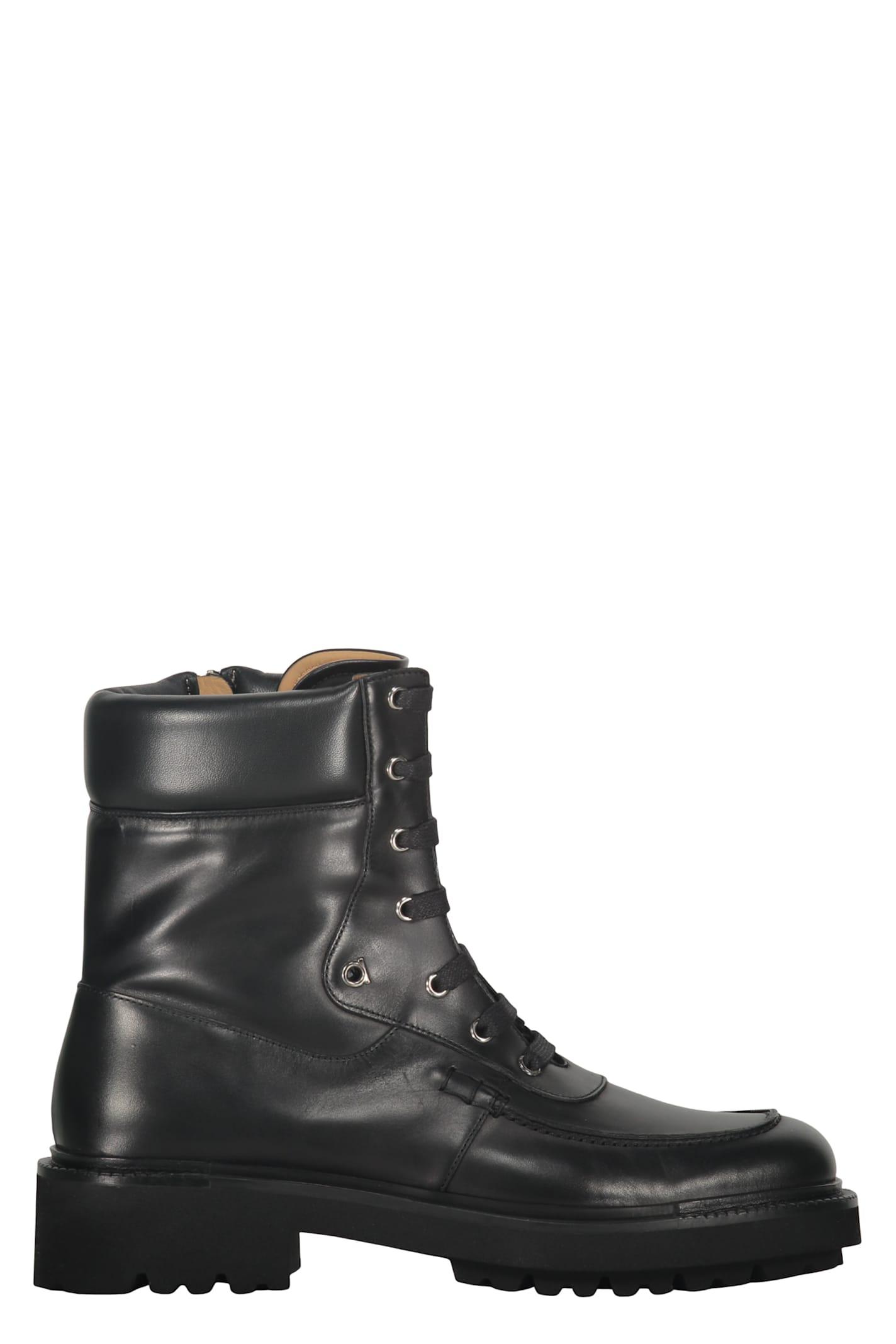 ブーツその他 FERRAGAMO BLACK LEATHER LACE-UP BOOT Amazon.com | Ferragamo Men's IGLESIAS Black Leather Combat