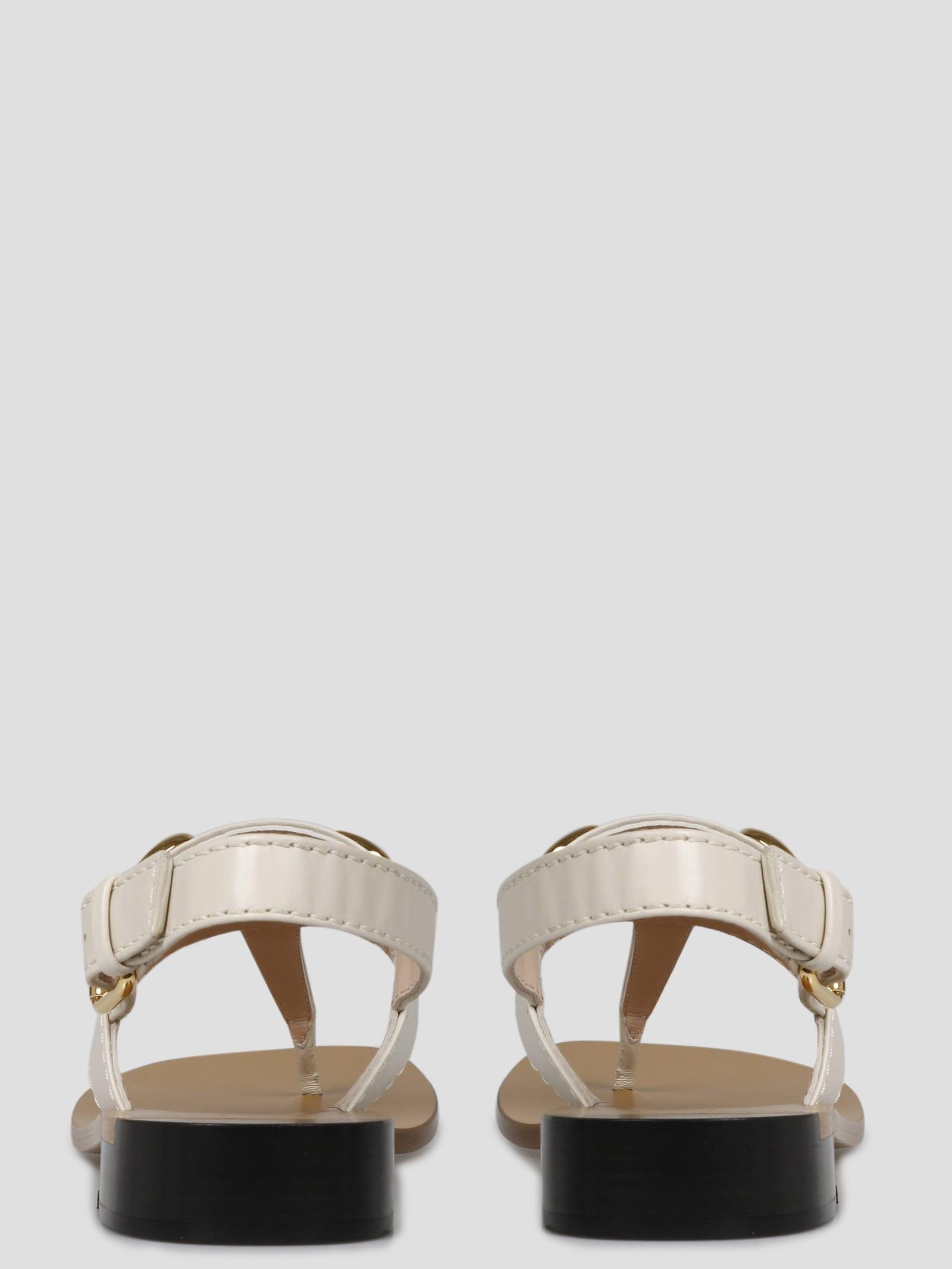 Gucci Nappa Charlotte Sandals in White | Lyst