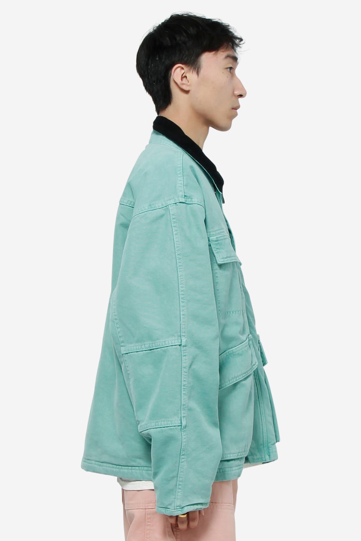 Stussy Washed Canvas Shop Jacket in Green for Men | Lyst