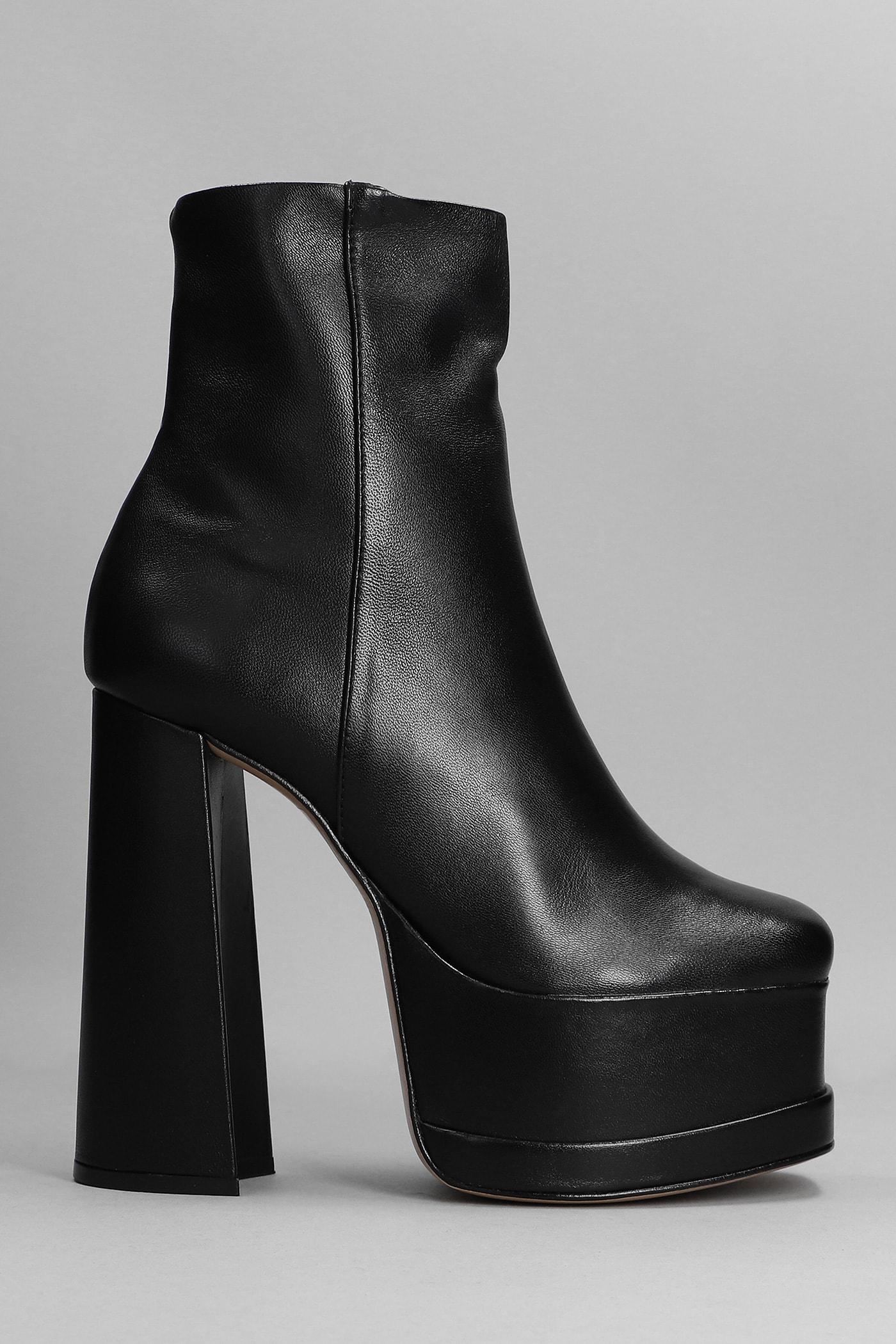 Schutz Selene Casual High Heels Ankle Boots In Black Leather Lyst